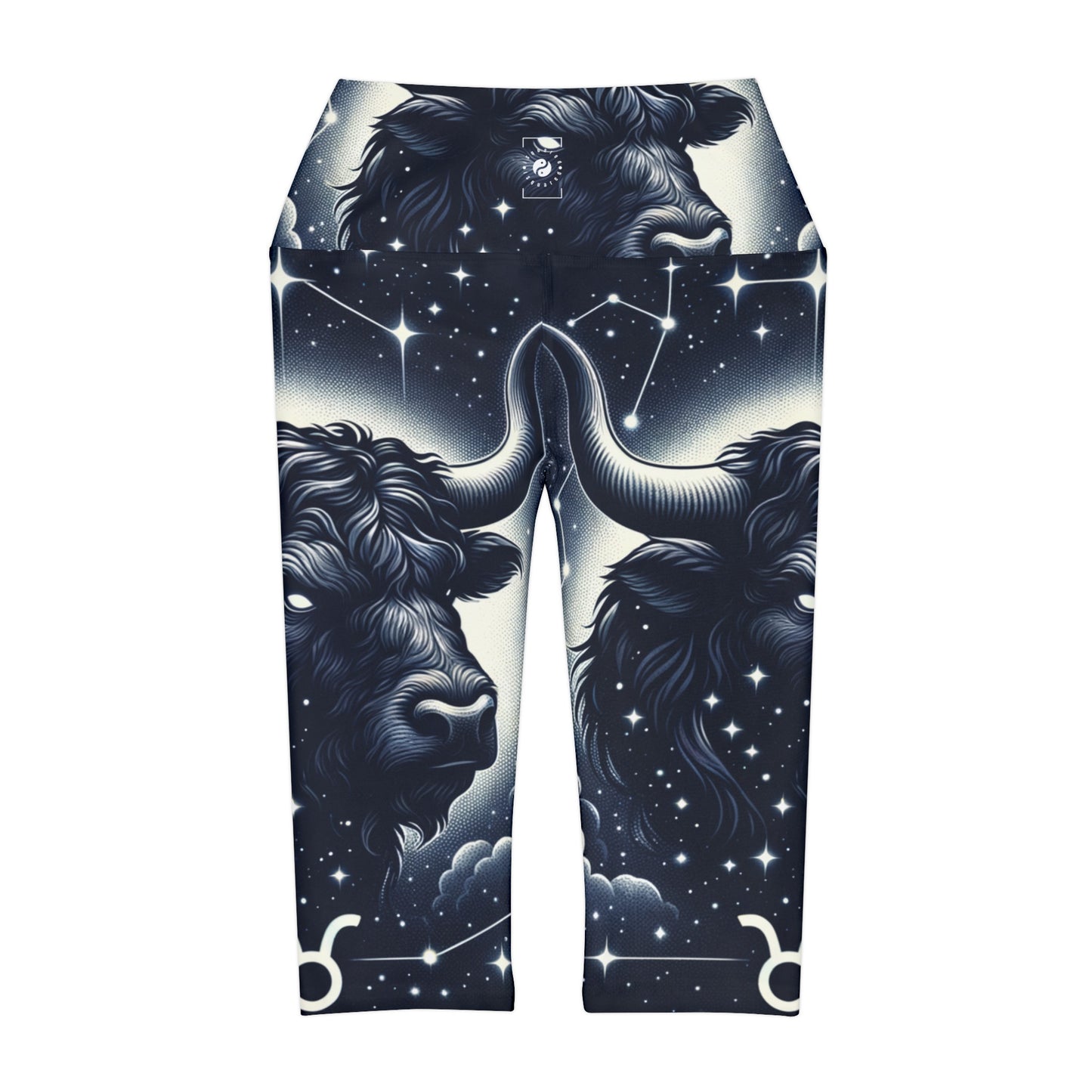 Celestial Taurine Constellation - High Waisted Capri Leggings