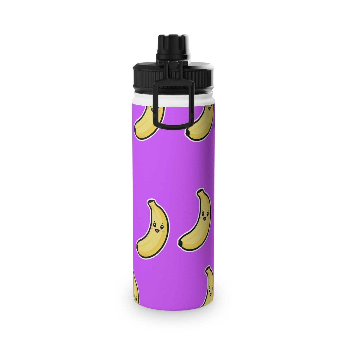 #D65BFF Purple + Banana - Sports Water Bottle