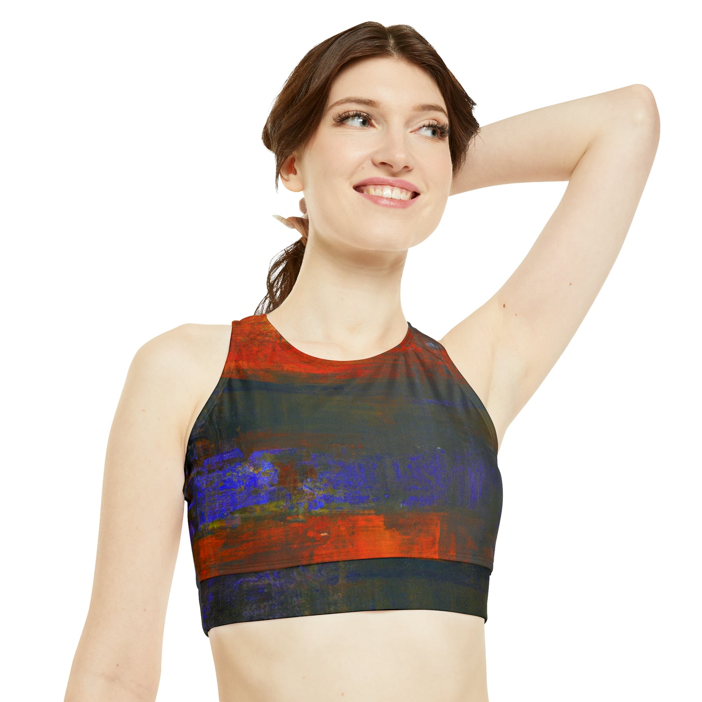 "Chromatic Reverie" - High Neck Crop Top