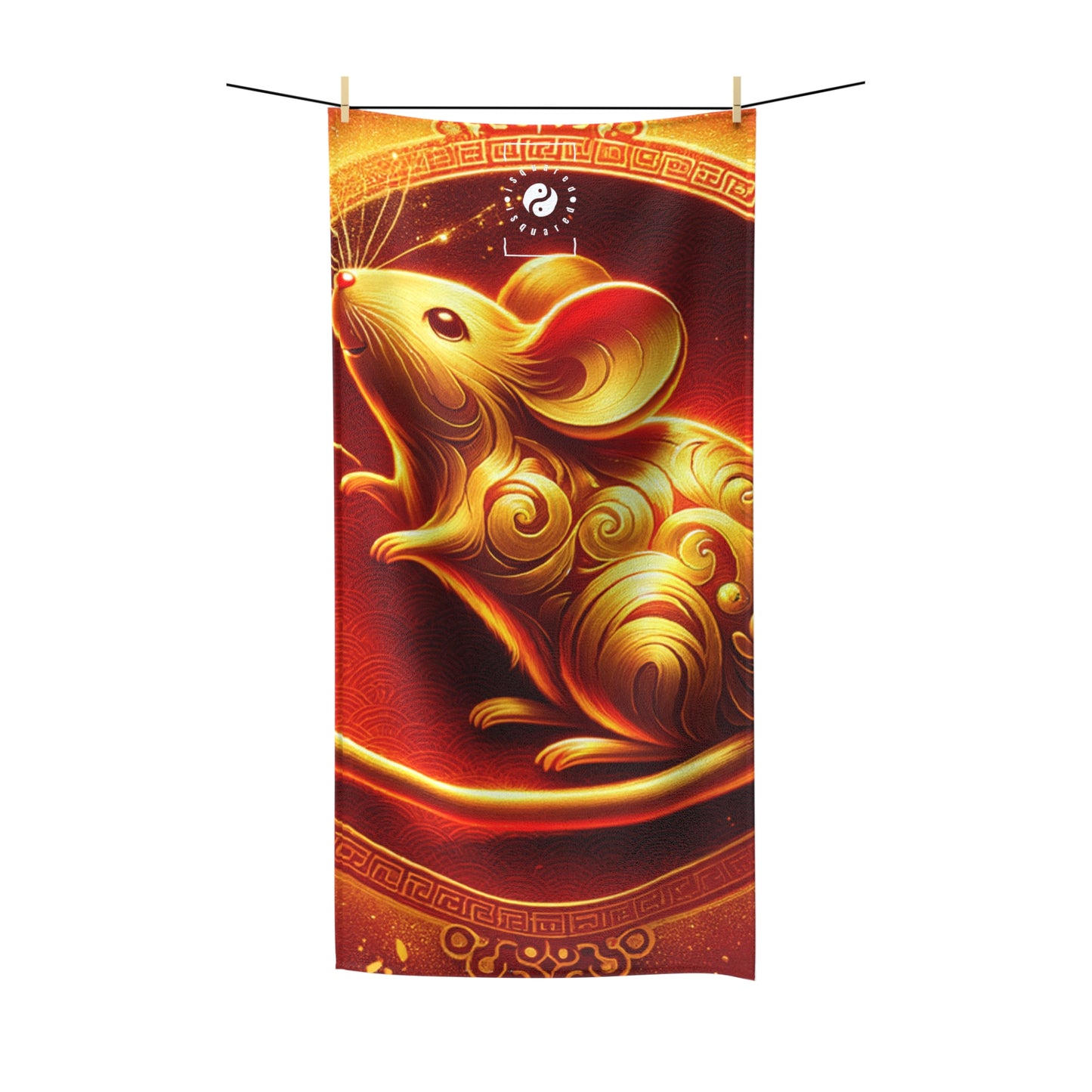 "Golden Emissary: A Lunar New Year's Tribute" - All Purpose Yoga Towel