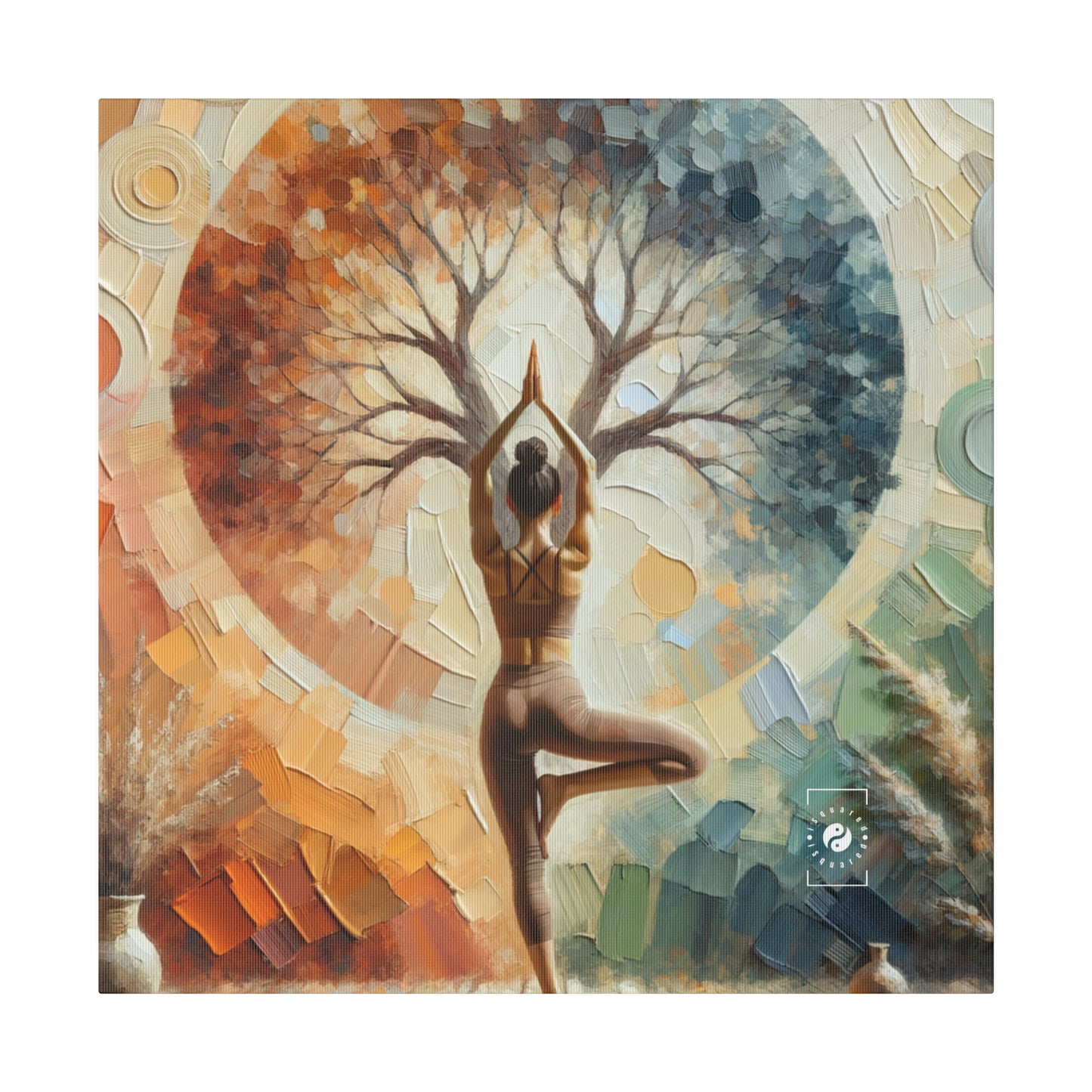 "Stability in Surrender: Vrikshasana in Harmony with Earth" - Art Print Canvas