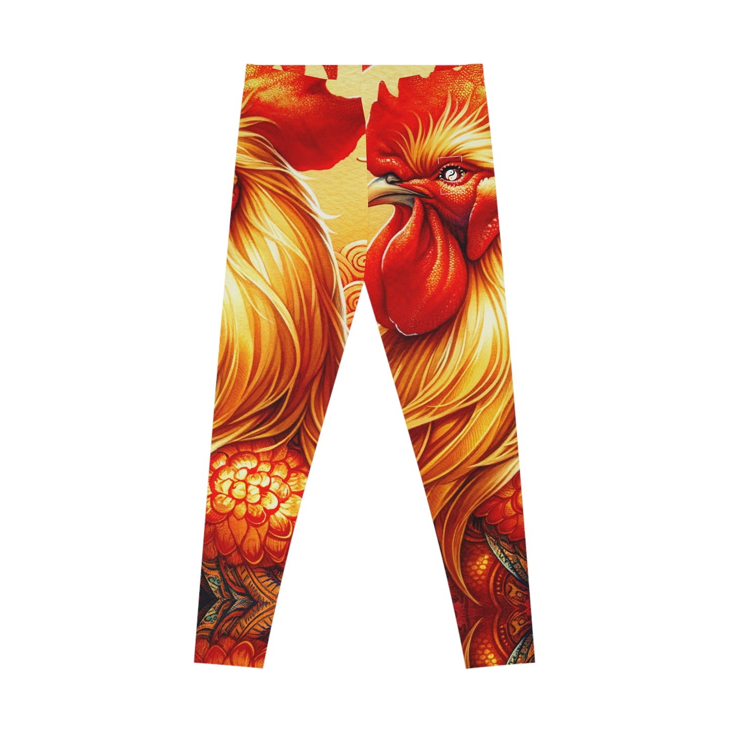 "Crimson Dawn: The Golden Rooster's Rebirth" - Unisex Tights