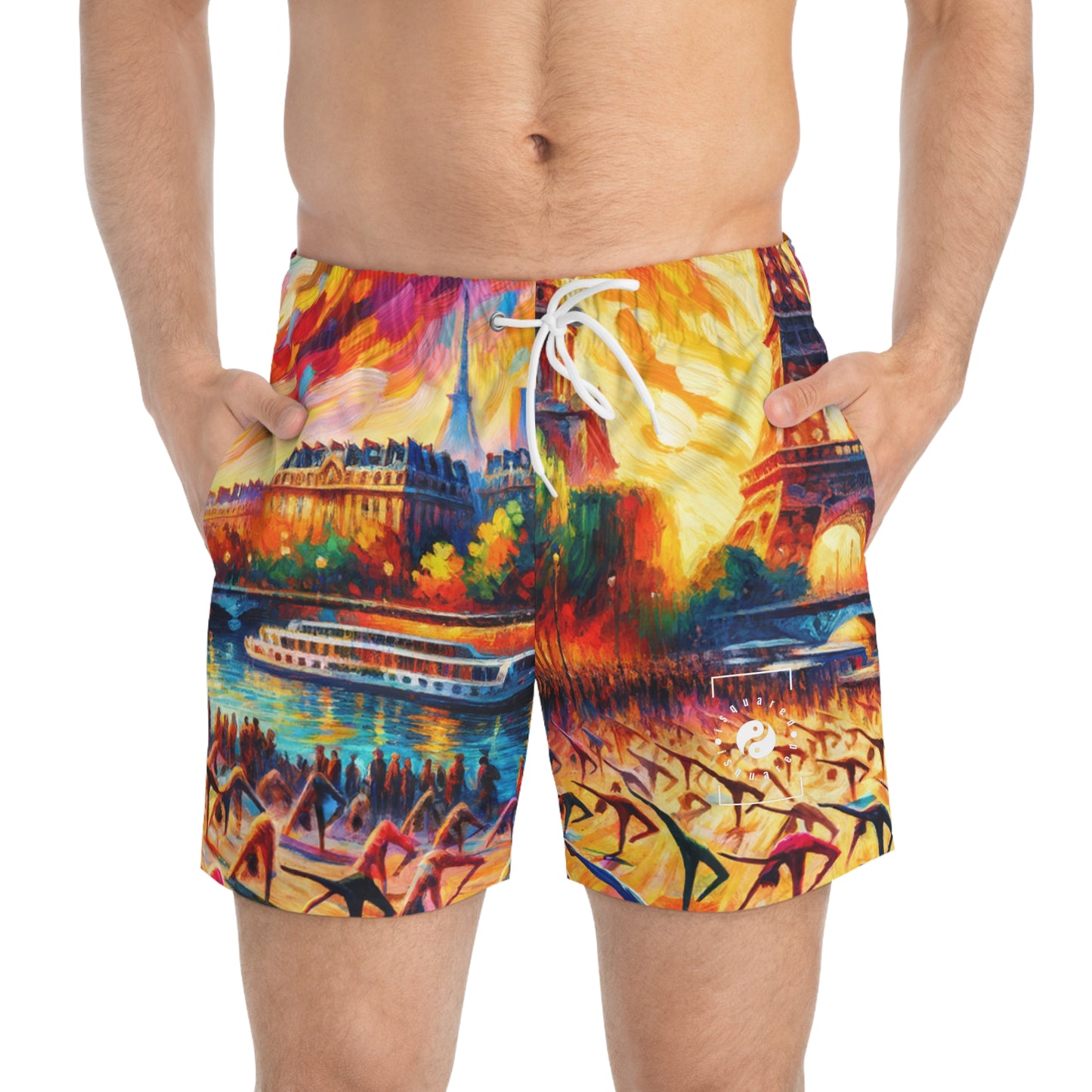 Parisian Yoga Chic - Swim Trunks for Men