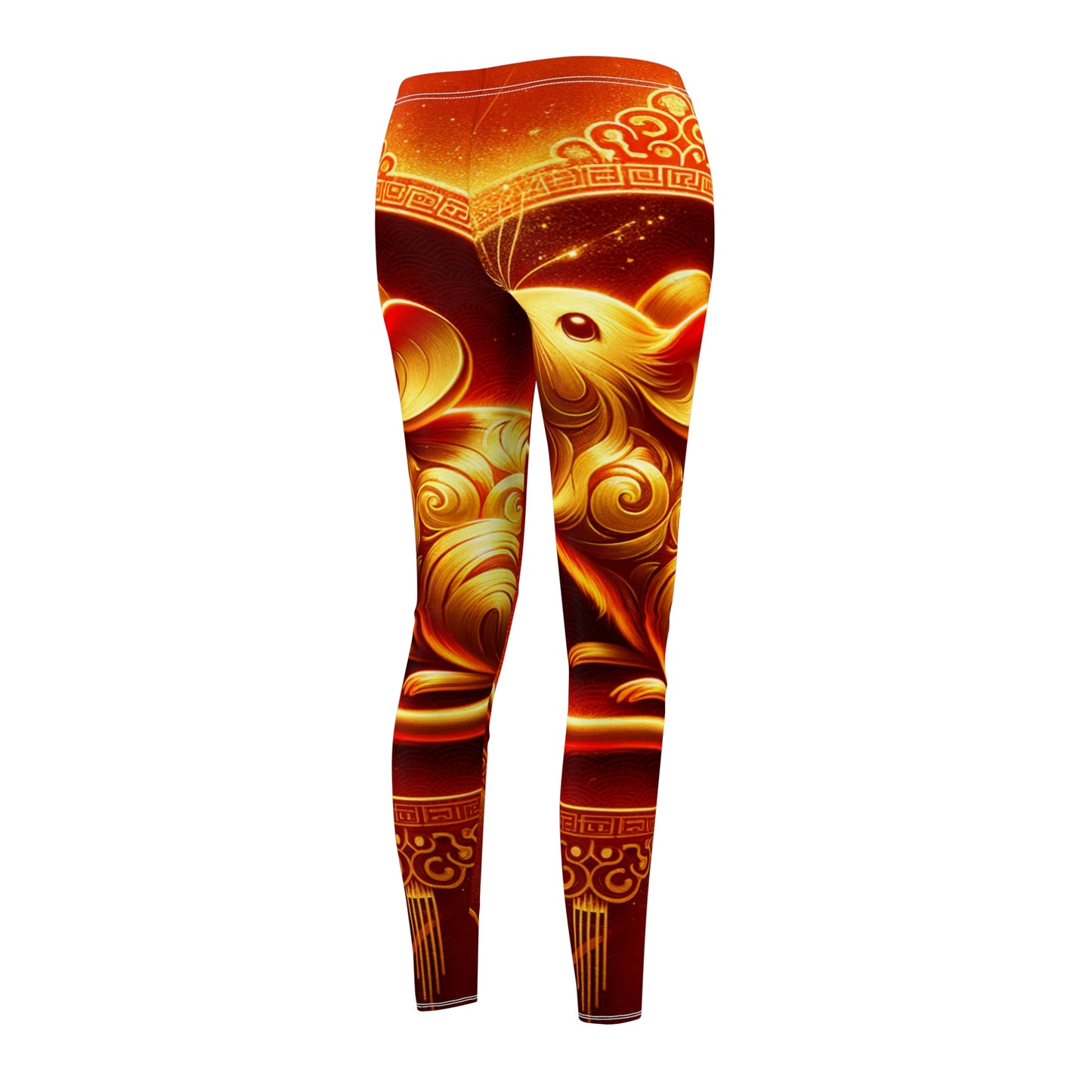 "Golden Emissary: A Lunar New Year's Tribute" - Casual Leggings