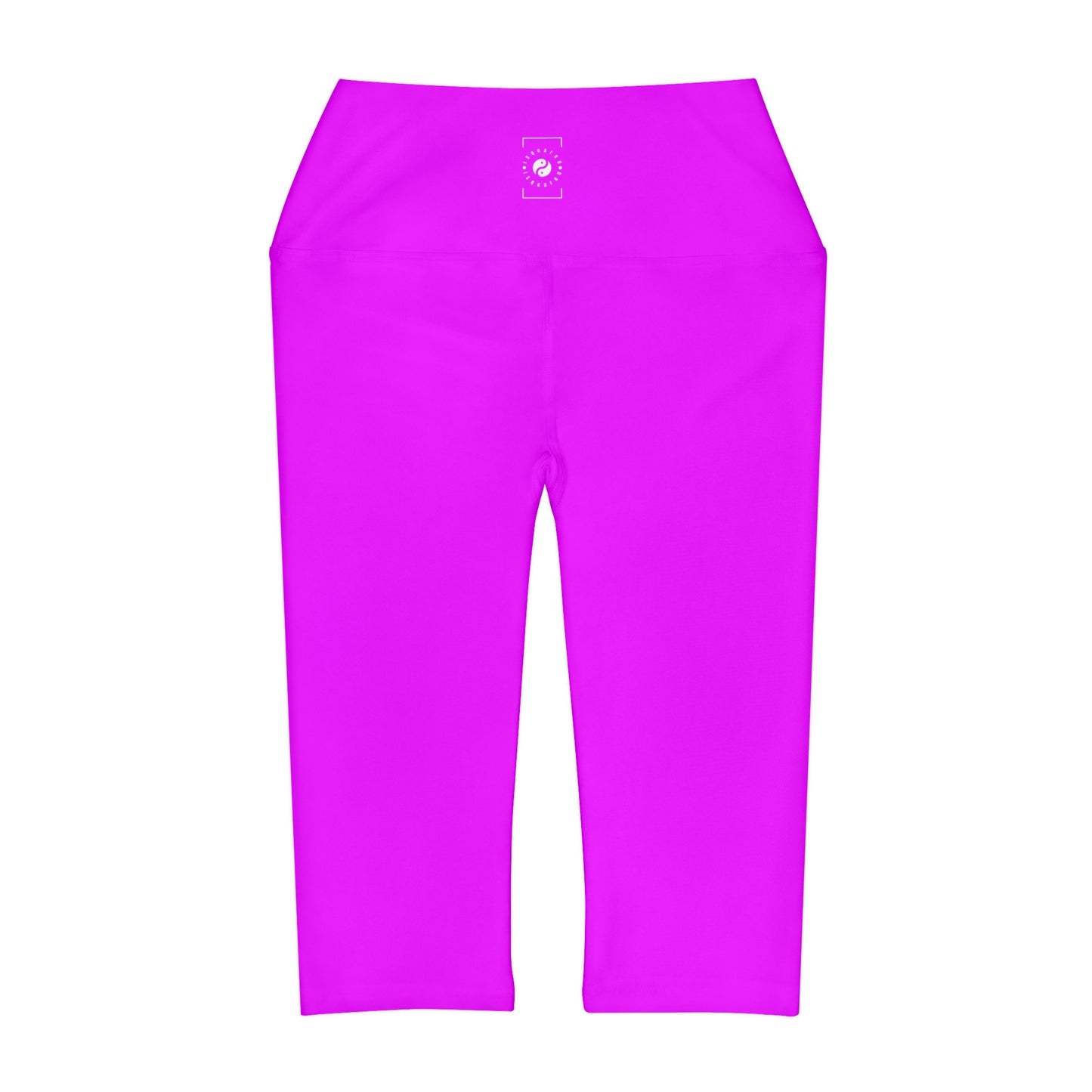 #f000ff Neon Purple - High Waisted Capri Leggings
