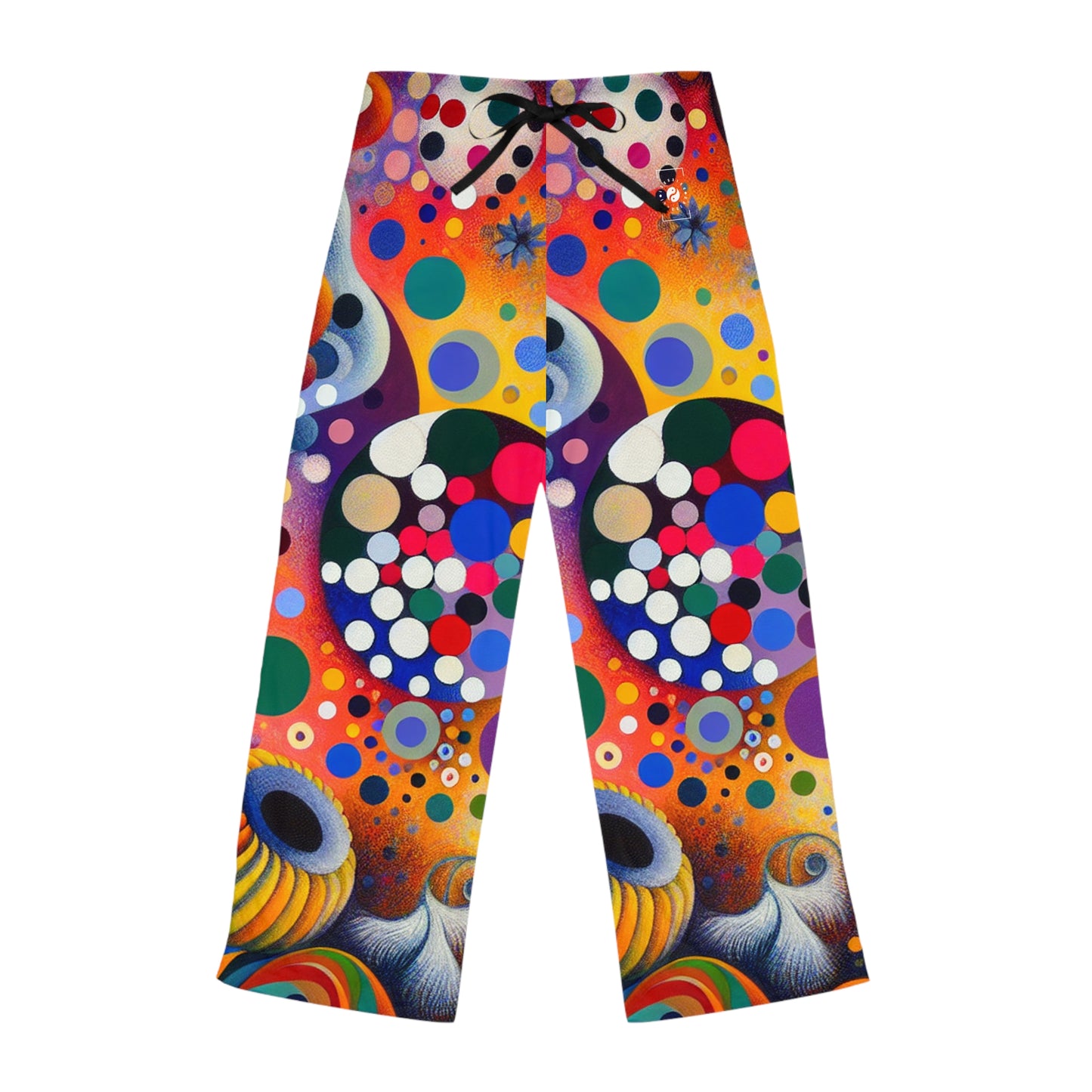 "Polka Petals in Yogic Surrealism: An Artistic Salute to Kusama and Kahlo" - Women lounge pants