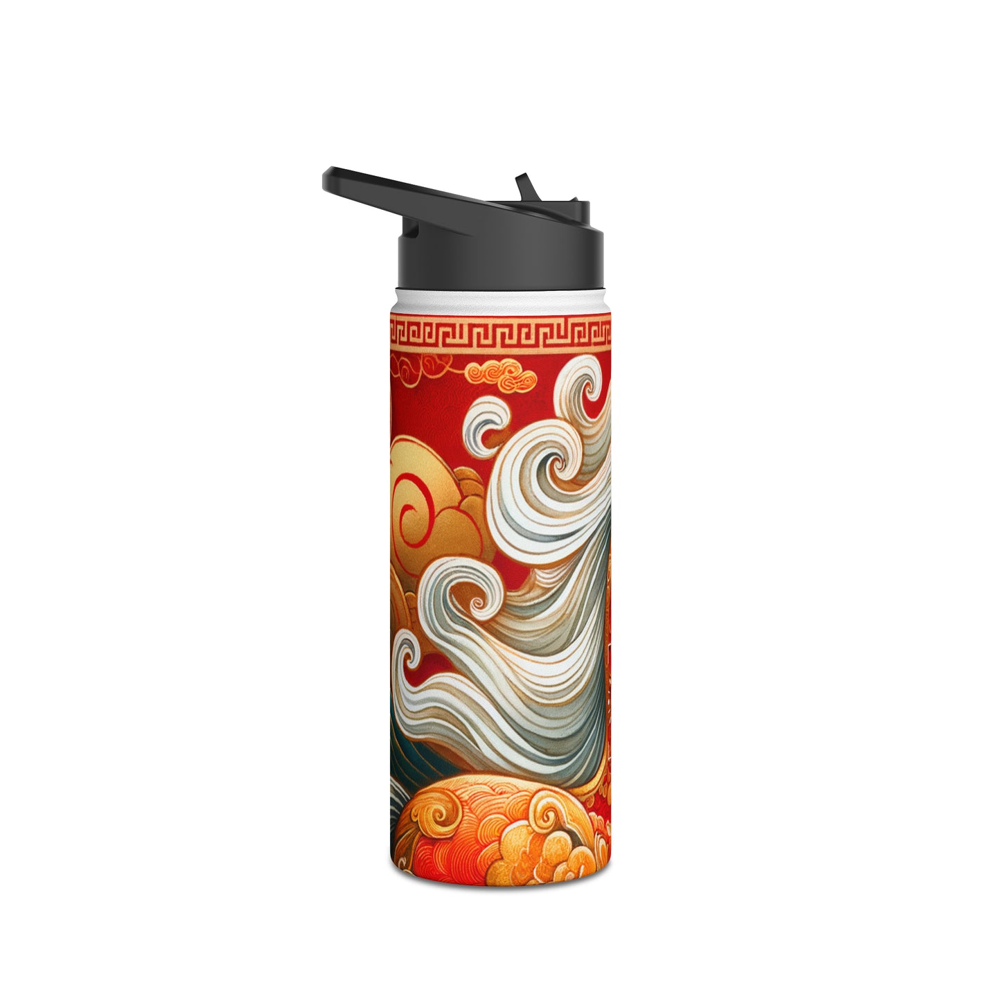 "Gold Gallop on Vermilion Vista: A Lunar New Year’s Ode" - Water Bottle