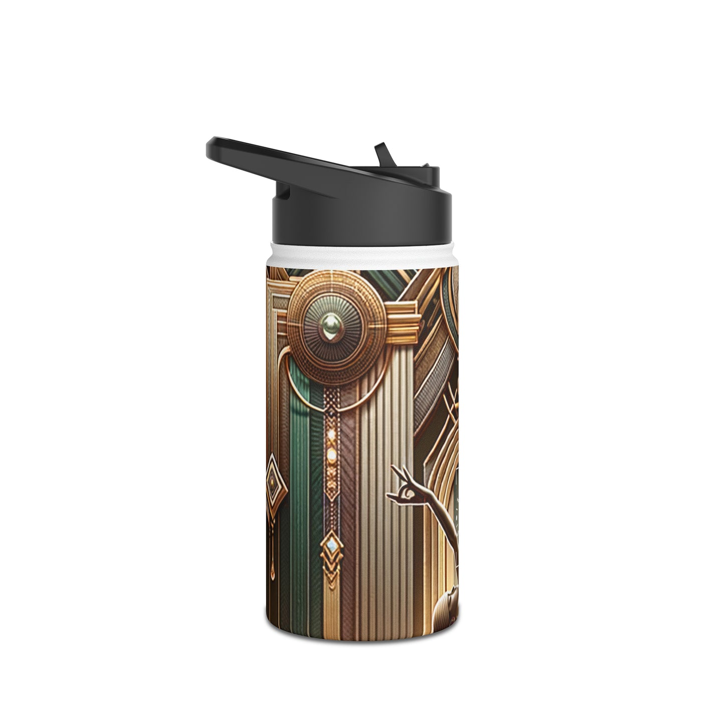 Deco Serenity: A Fusion of Opulence and Zen - Water Bottle