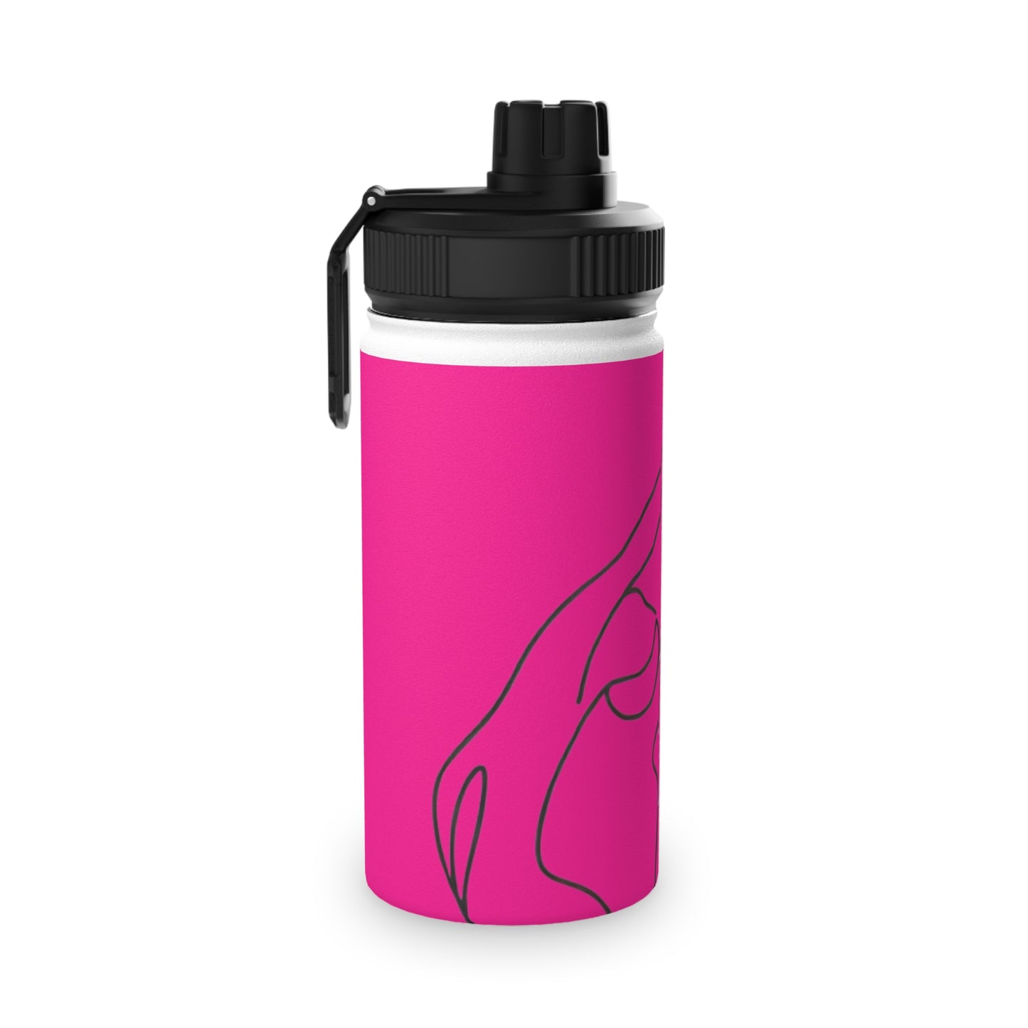 Line Art Pigeon Pose - Sports Water Bottle