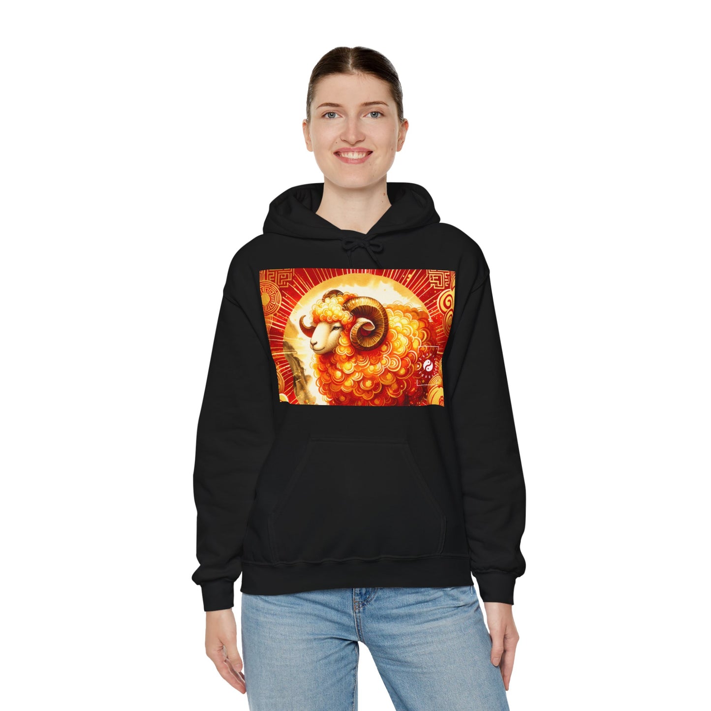 "Auspicious Gold of Divine Ewe: A Lunar New Year Revelry" - Hoodie