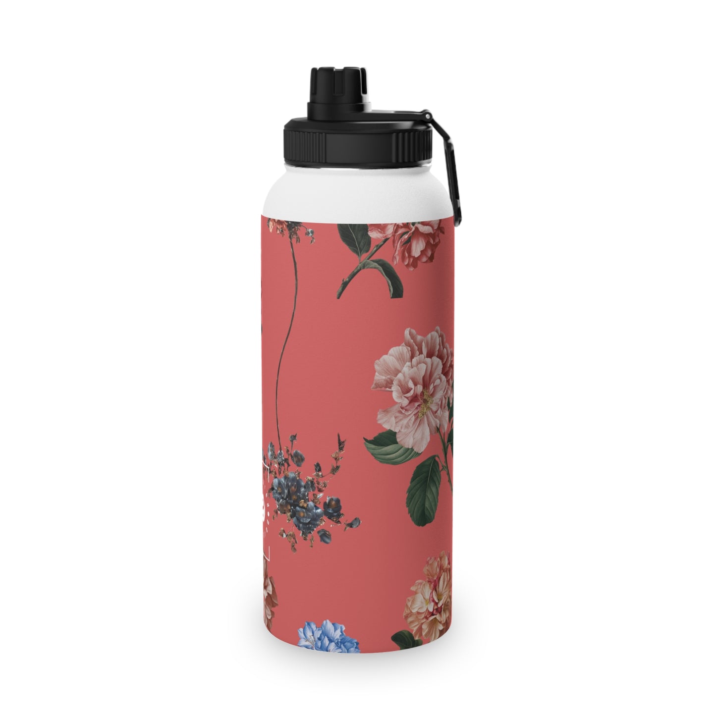 Botanicals on Coral - Sports Water Bottle