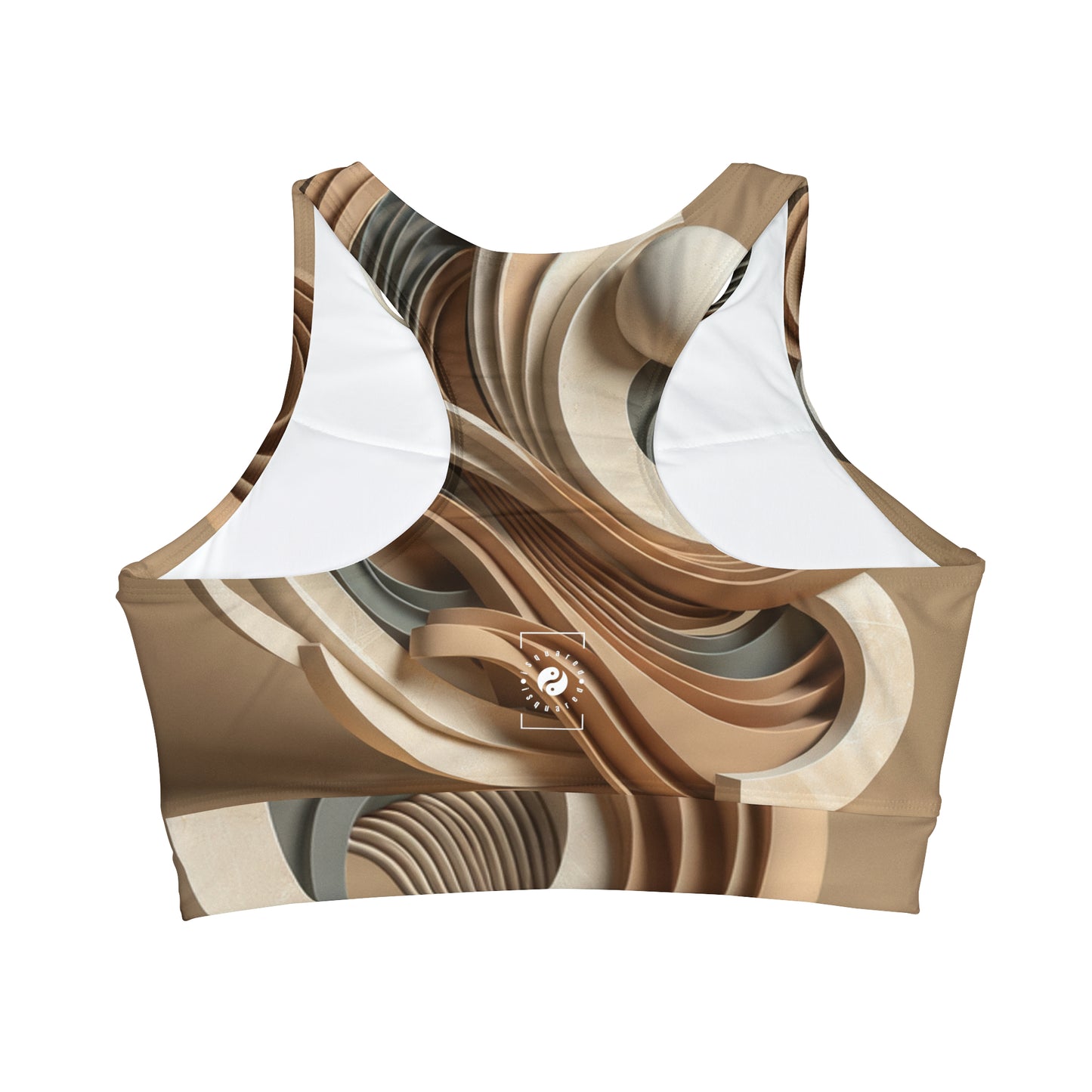 "Hepworth Hues: An Earth Tone Symphony" - High Neck Crop Top