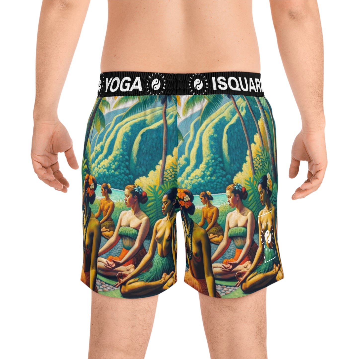 "Tahitian Tranquility - Swim Shorts (Mid-Length) for Men