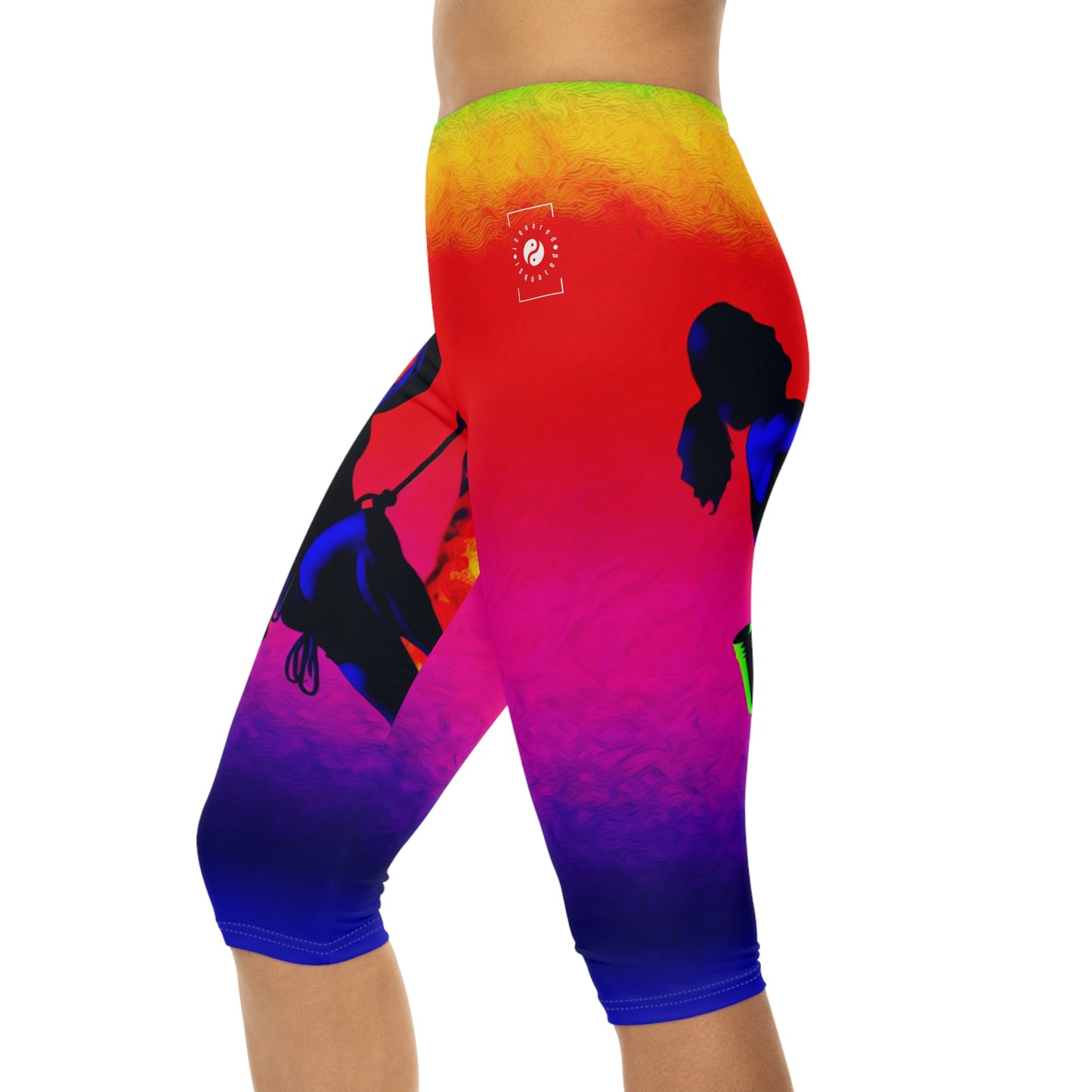 "Technicolour Ascent: The Digital Highline" - Capri Shorts