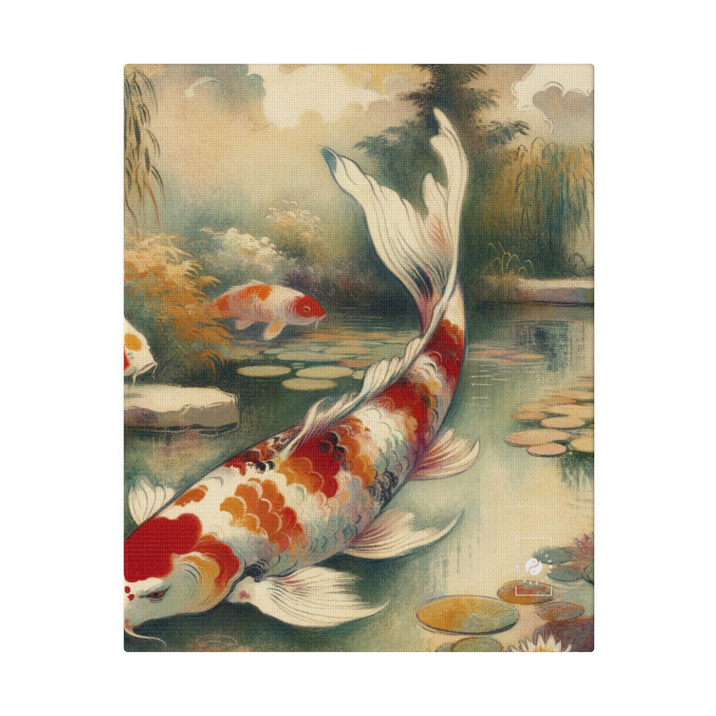 Koi Lily Pond - Art Print Canvas