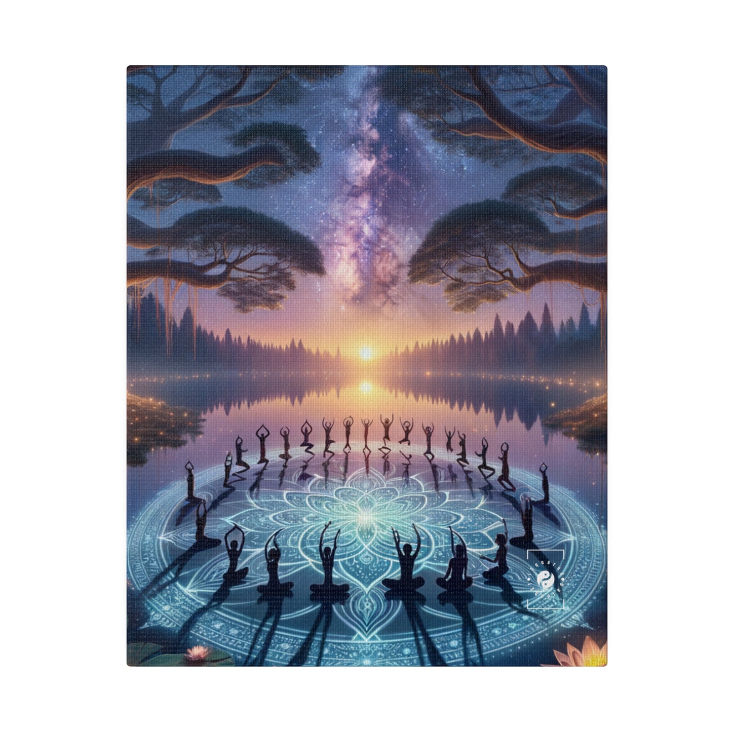 "Celestial Serenity: Mandala's Reflection" - Art Print Canvas