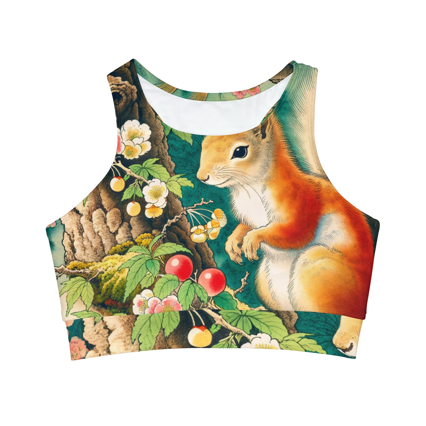 Squirrel's Serenity  - High Neck Crop Top