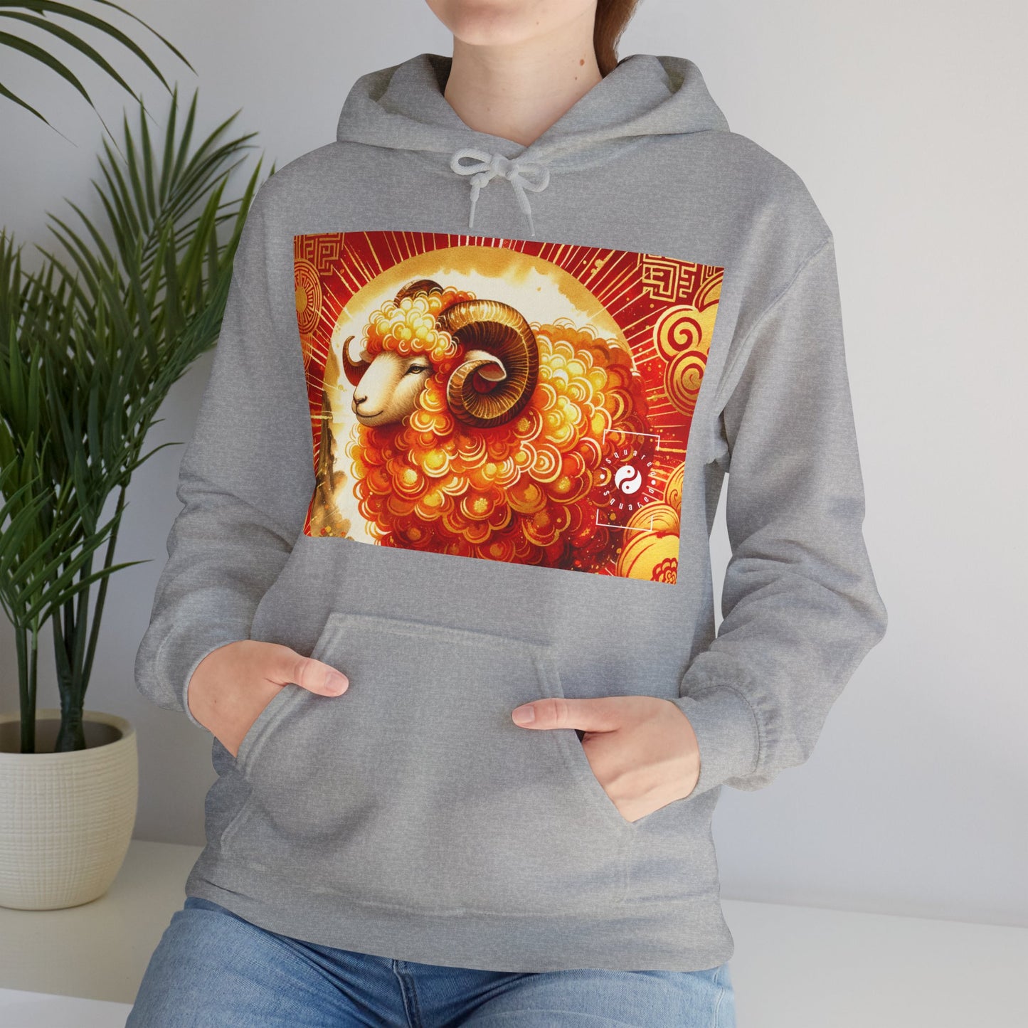 "Auspicious Gold of Divine Ewe: A Lunar New Year Revelry" - Hoodie