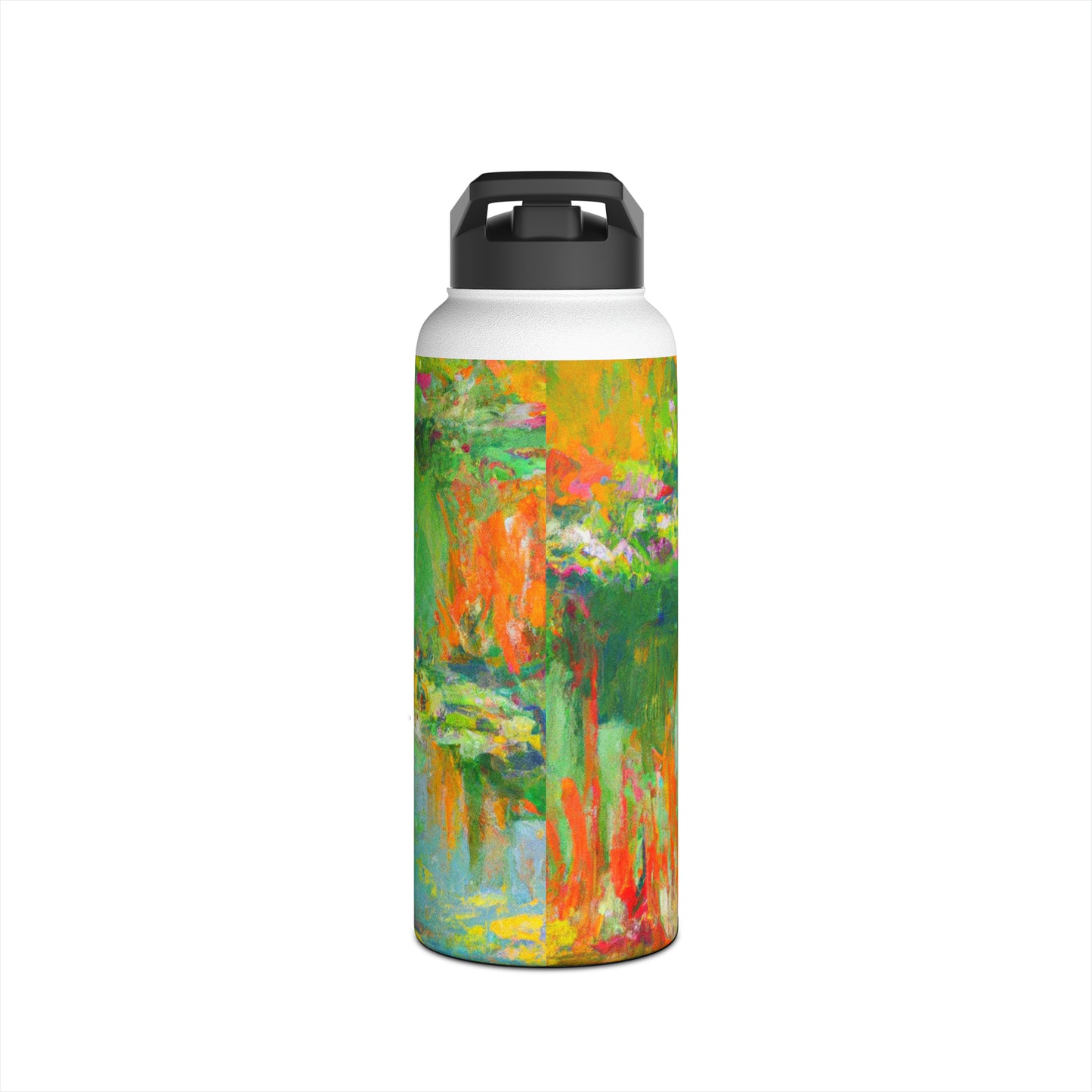 "Lily Aquarelle: Dusk Reflections" - Water Bottle