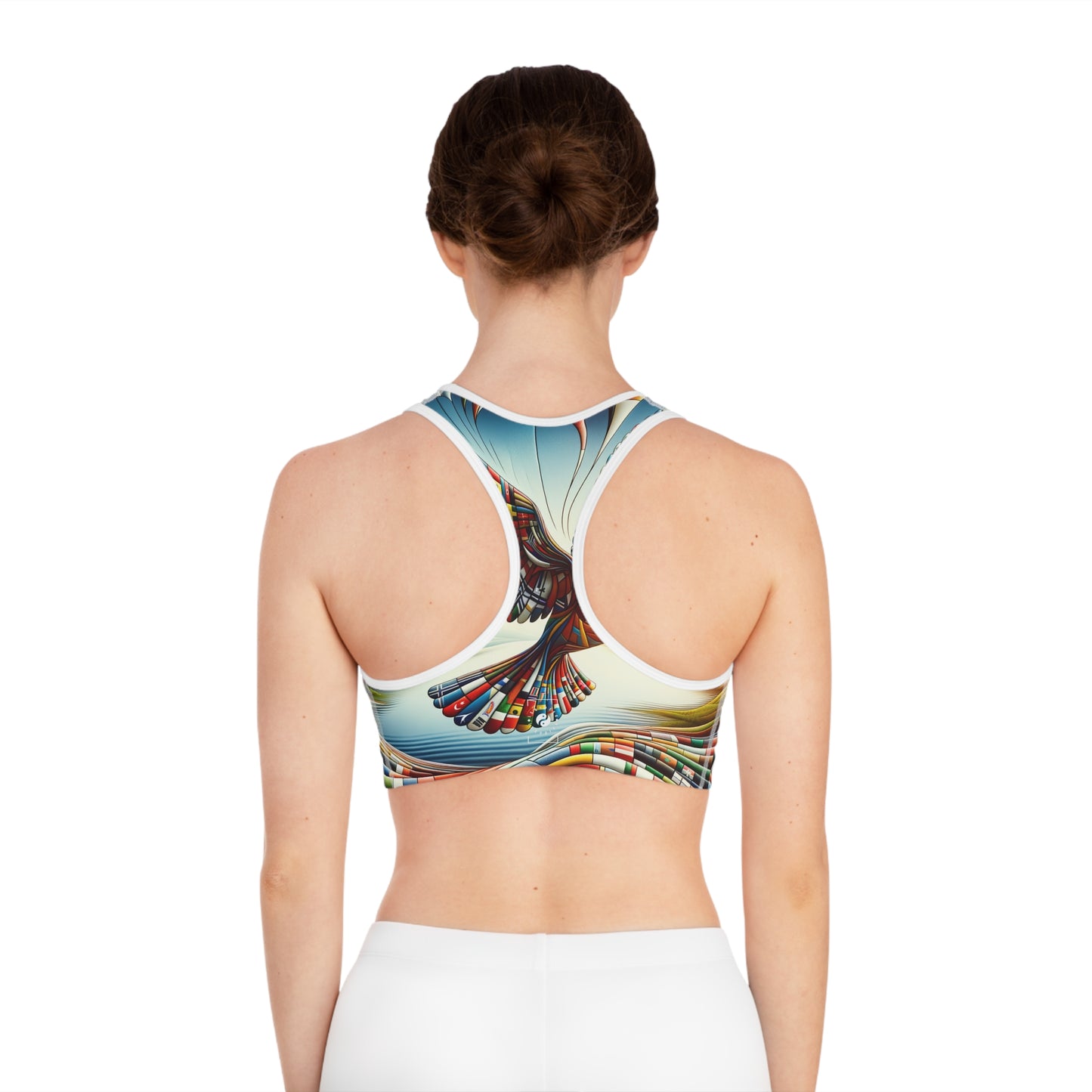 "Global Tapestry of Tranquility" - Soutien-gorge de sport haute performance