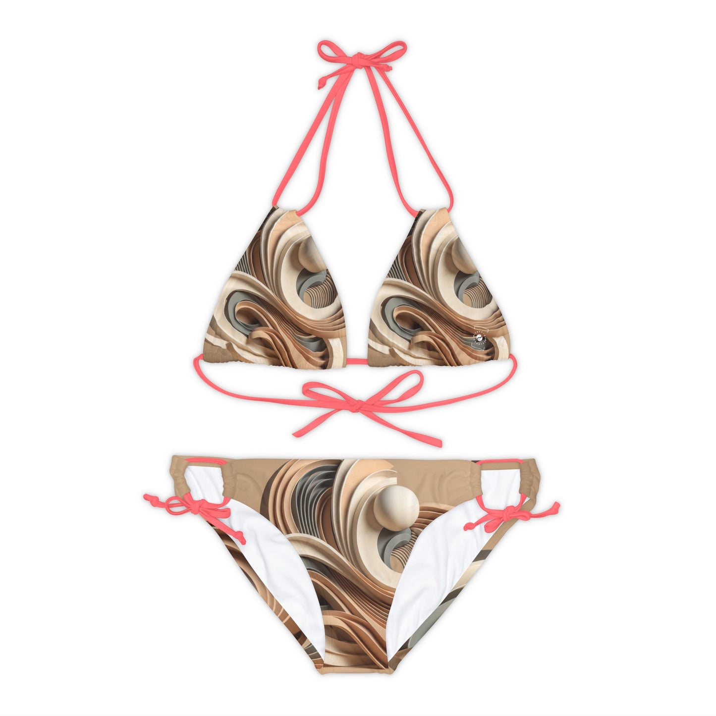 "Hepworth Hues: An Earth Tone Symphony" - Lace-up Bikini Set