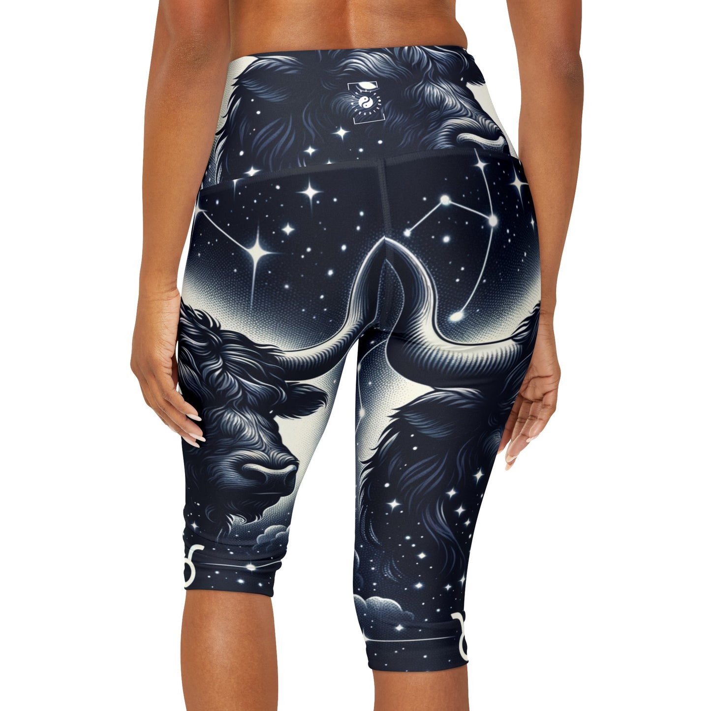 Celestial Taurine Constellation - High Waisted Capri Leggings