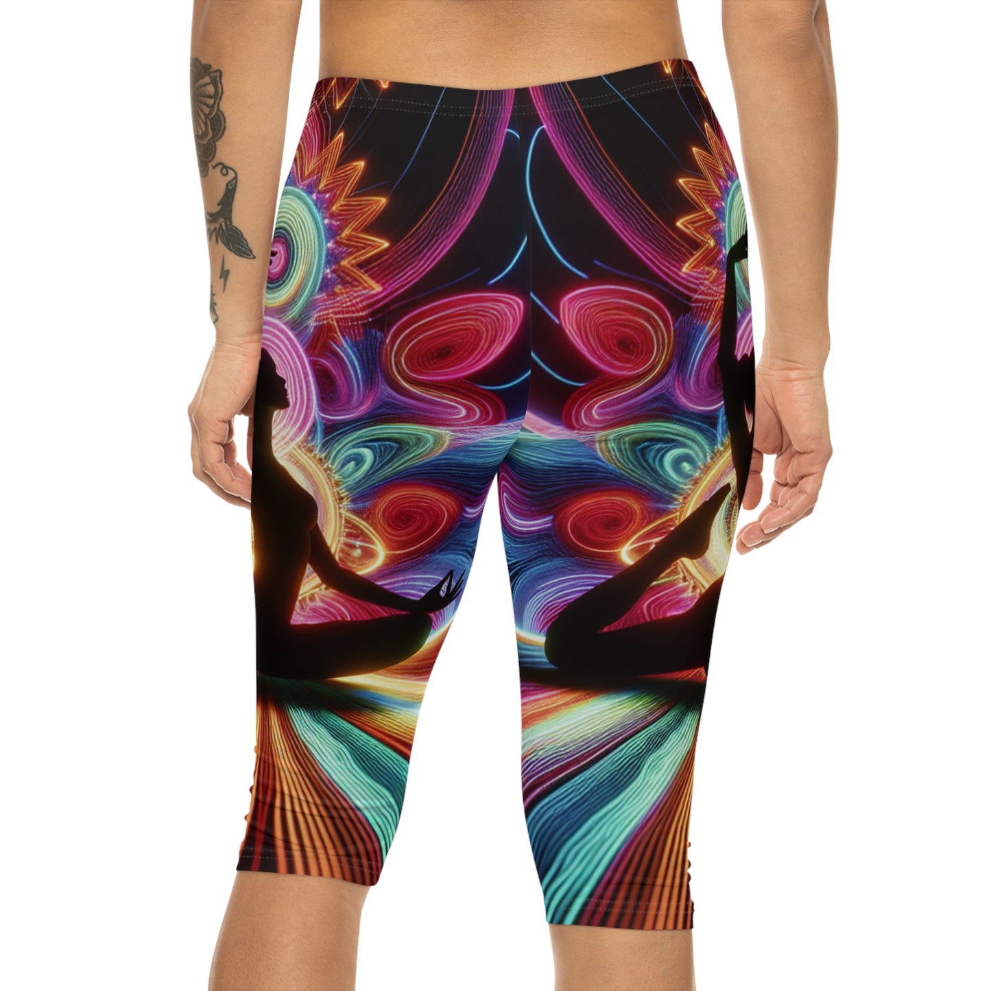 "Neon Zenith: Chromatic Balance" - Capri Shorts