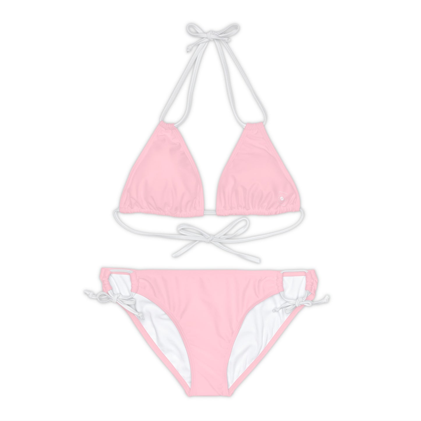 FFCCD4 Light Pink - Lace-up Bikini Set