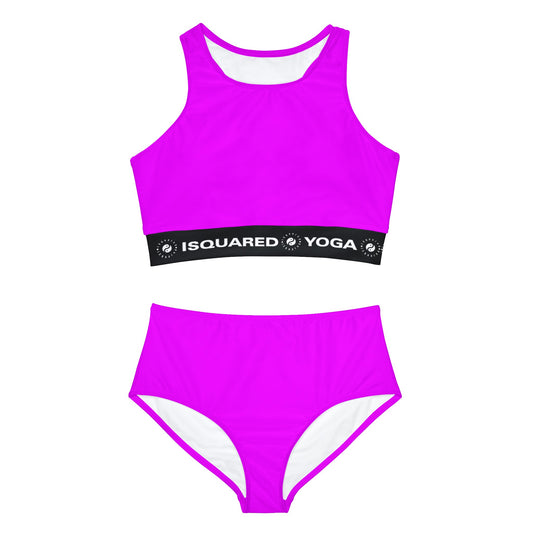 #f000ff Neon Purple - Ensemble de bikini de yoga chaud