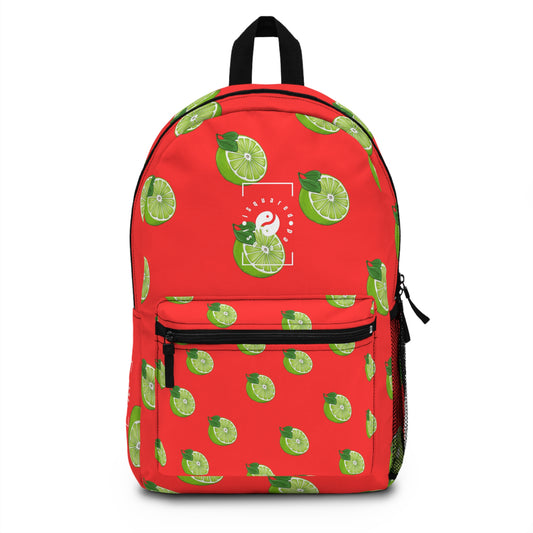 #FF3131 Bright Orange + Lime - Backpack