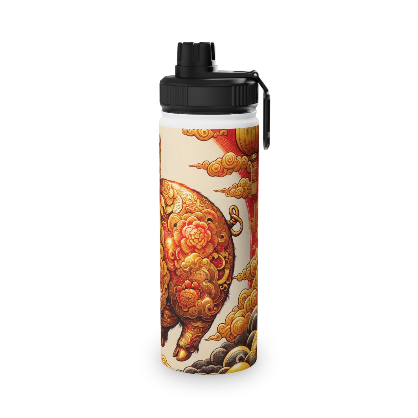 "Golden Prosperity: The Divine Swine Celebration" - Sports Water Bottle