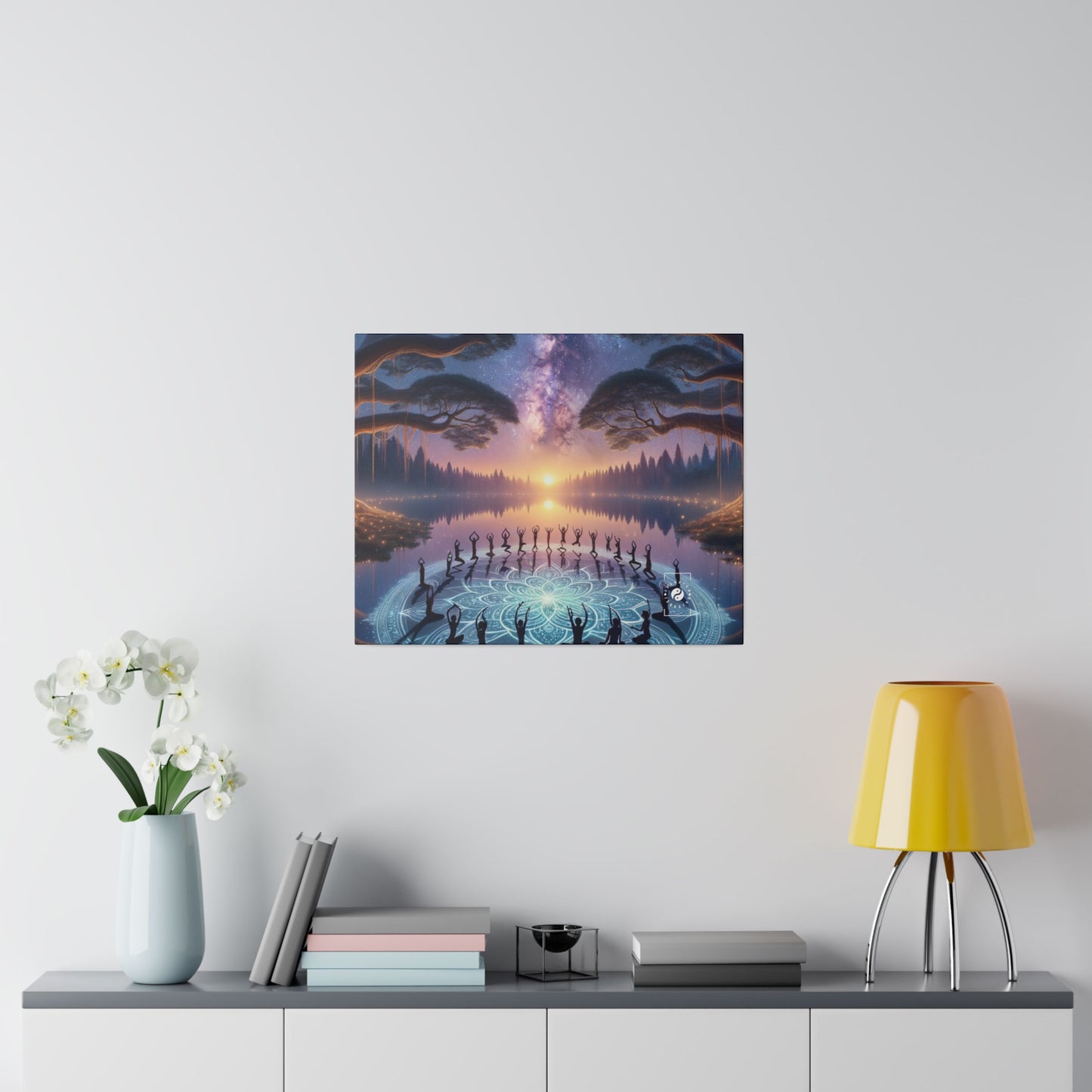 "Celestial Serenity: Mandala's Reflection" - Art Print Canvas