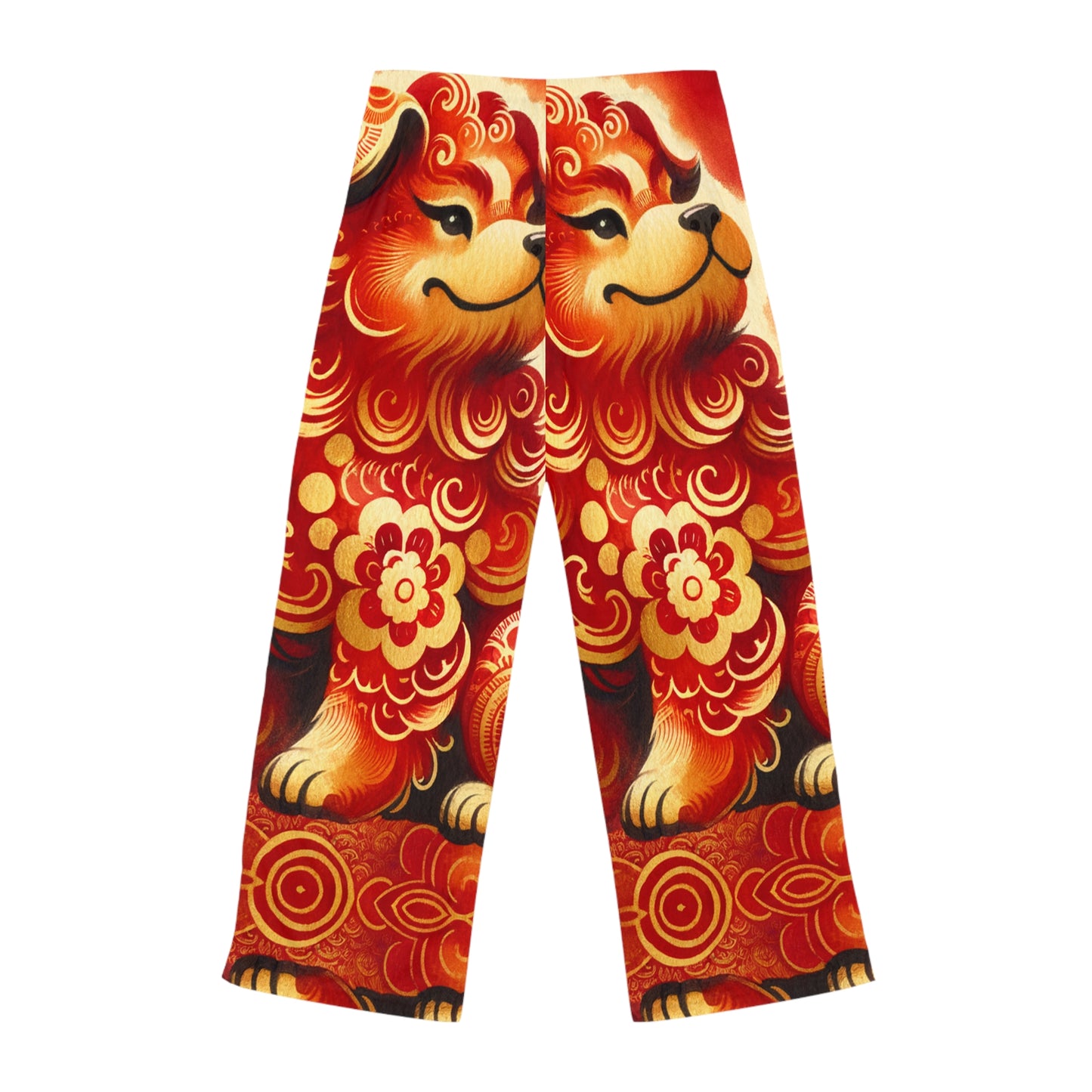 "Émissaire canin d'or sur la marée pourpre : une odyssée du Nouvel An chinois" - Pantalon de détente pour femme