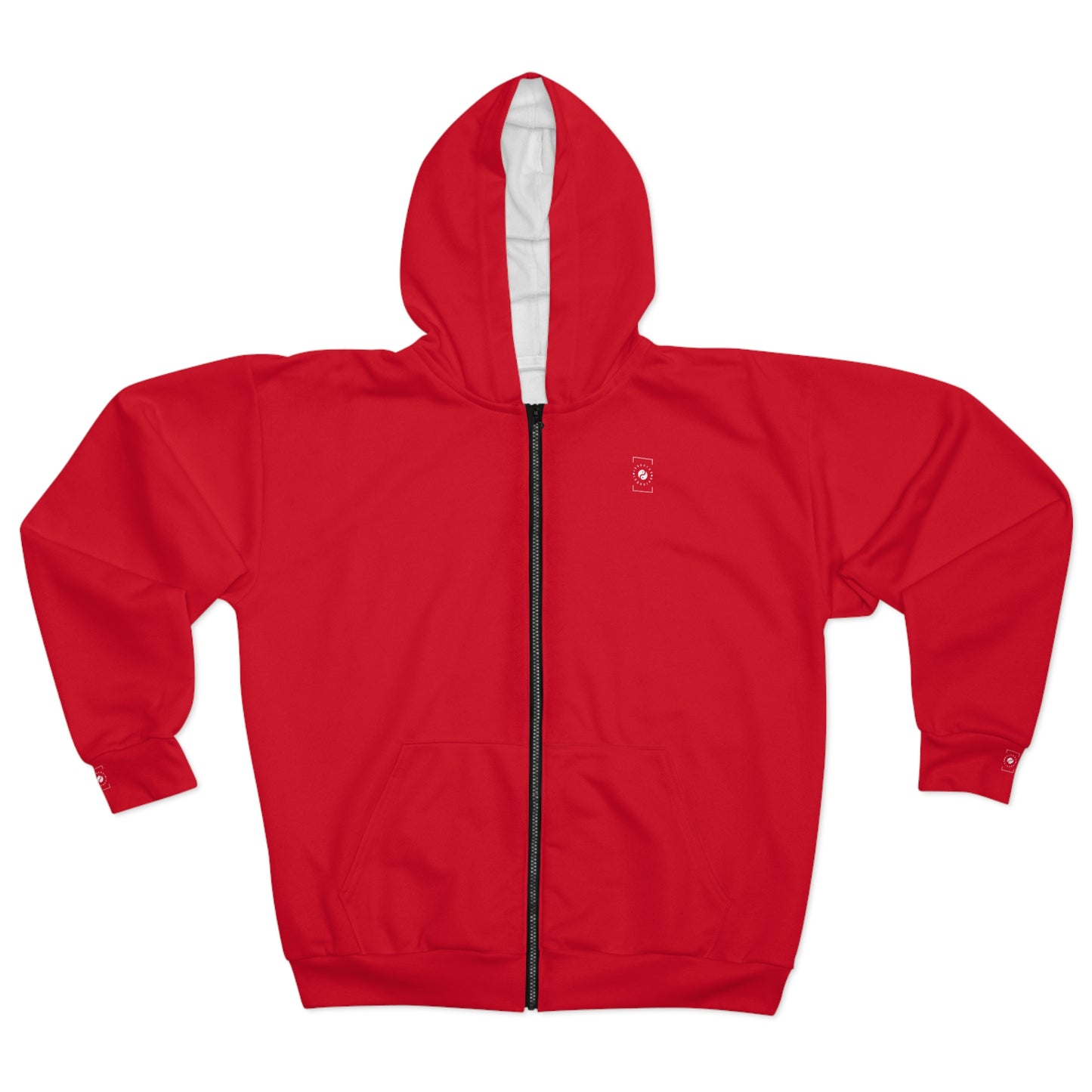 #D10927 Rouge Écarlate - Sweat à capuche zippé