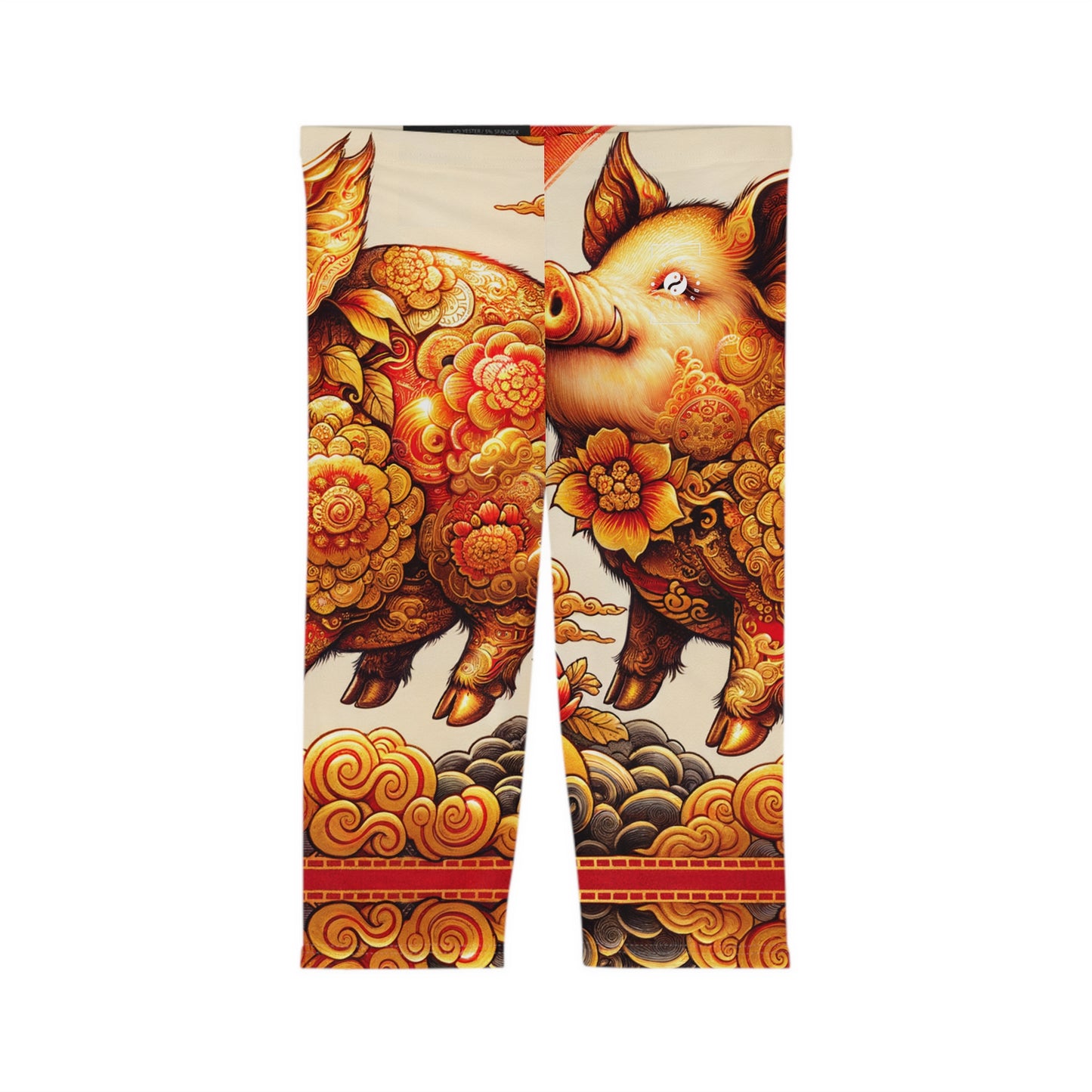 "Golden Prosperity: The Divine Boar Celebration" - Capri Shorts