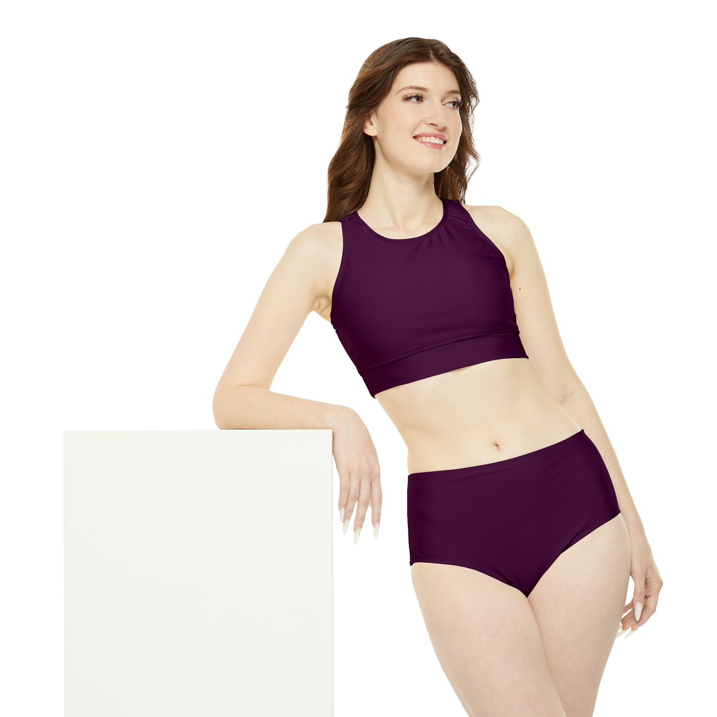 Bourgogne profond - Ensemble de bikini de yoga chaud 