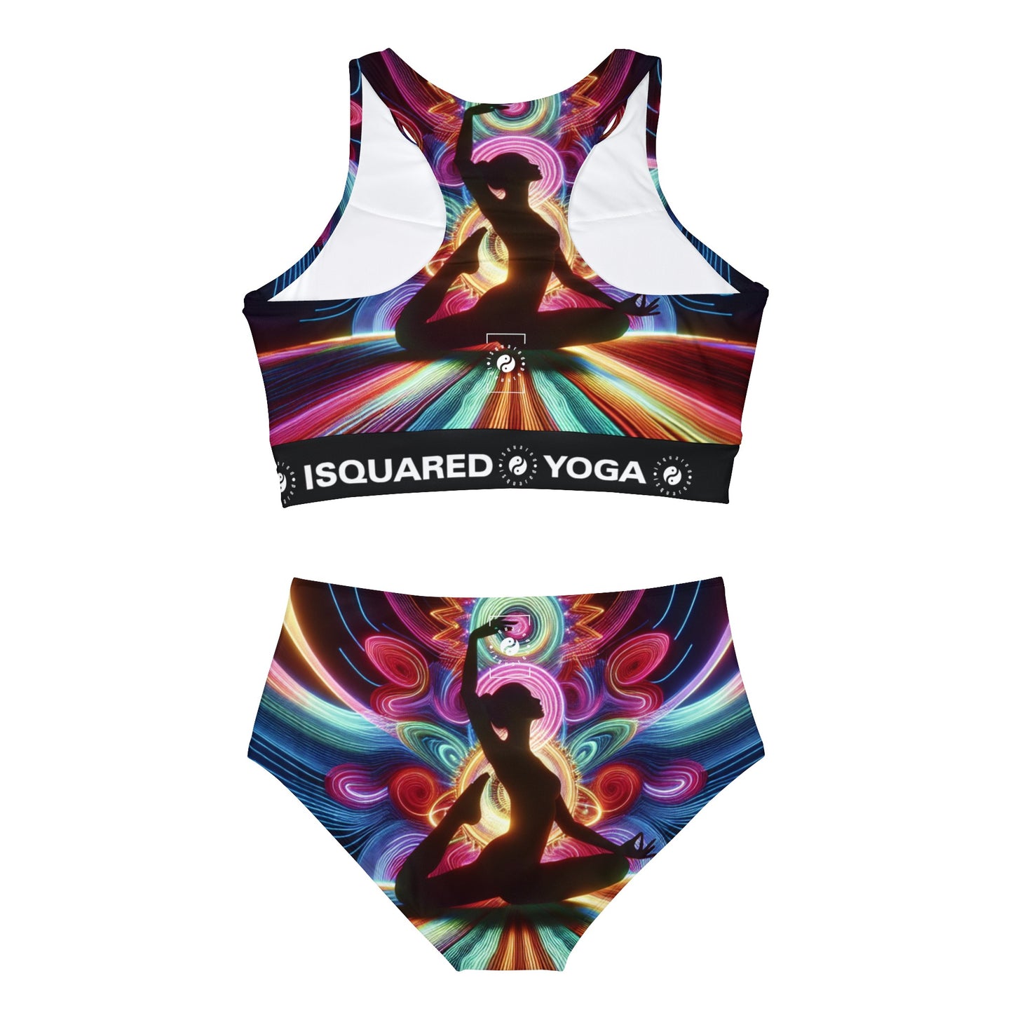 "Neon Zenith : Équilibre Chromatique" - Ensemble de bikini Hot Yoga