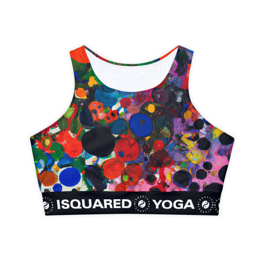 Ink drops meditation - Lined & Padded Sports Bra