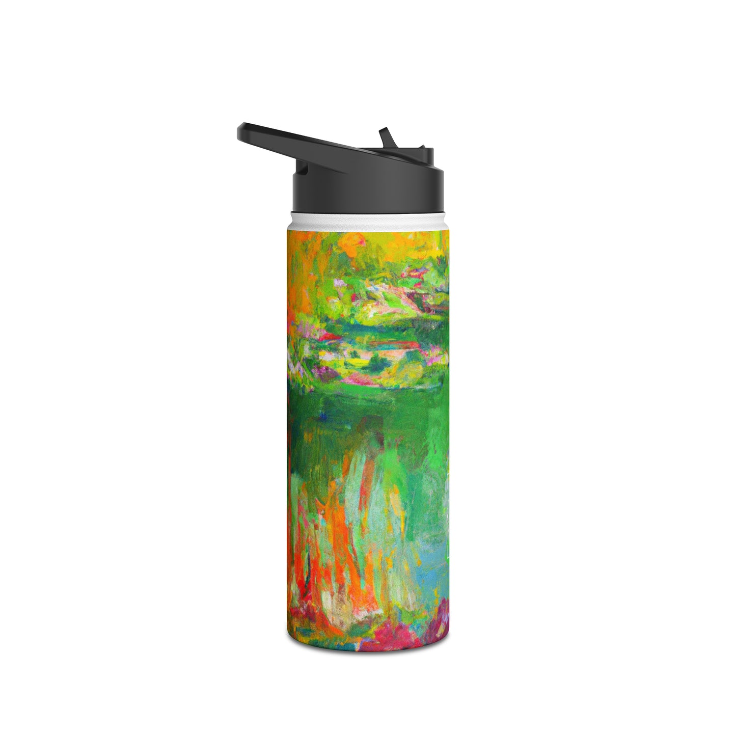 "Lily Aquarelle: Dusk Reflections" - Water Bottle