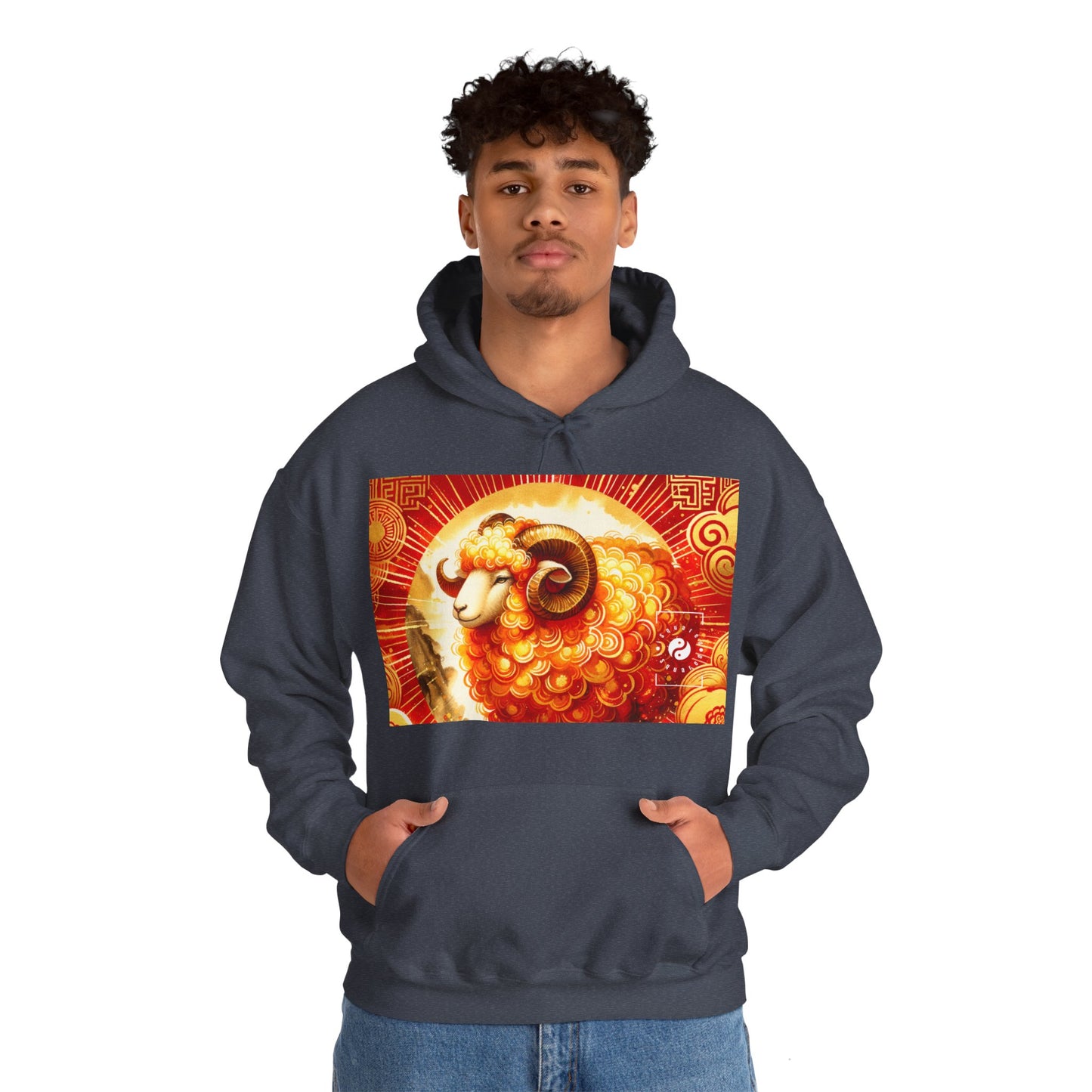 "Auspicious Gold of Divine Ewe: A Lunar New Year Revelry" - Hoodie