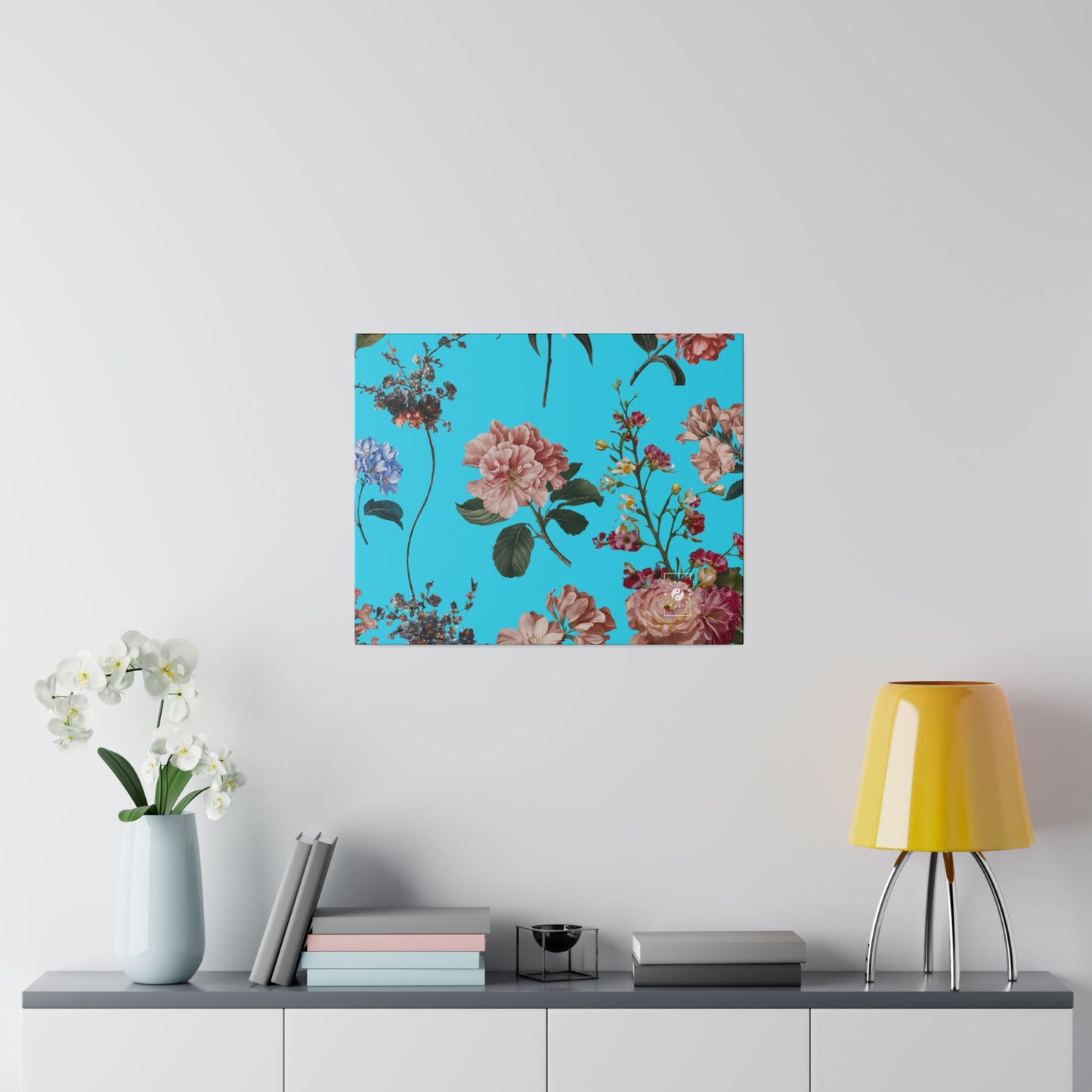 Botanicals on Azure - Art Print Canvas