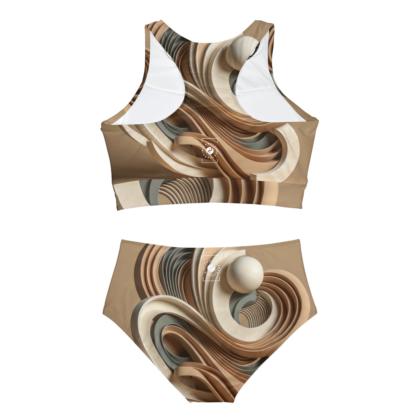 "Hepworth Hues : Une symphonie aux tons terrestres" - Ensemble de bikini de yoga chaud