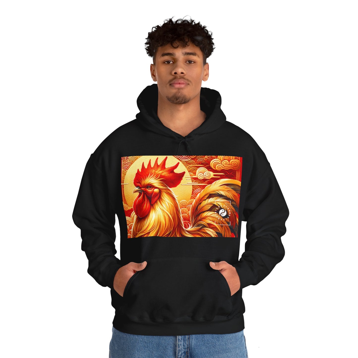 "Crimson Dawn: The Golden Rooster's Rebirth" - Hoodie