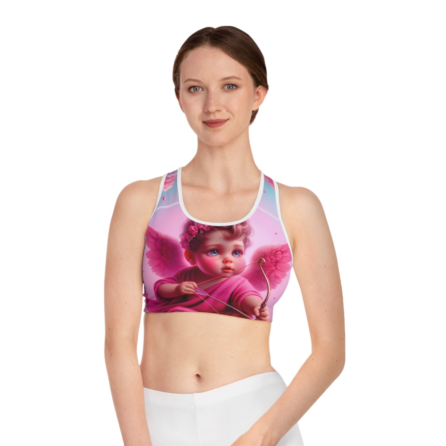 "Bold Blush: A Cupid's Love Affair" - High Performance Sports Bra