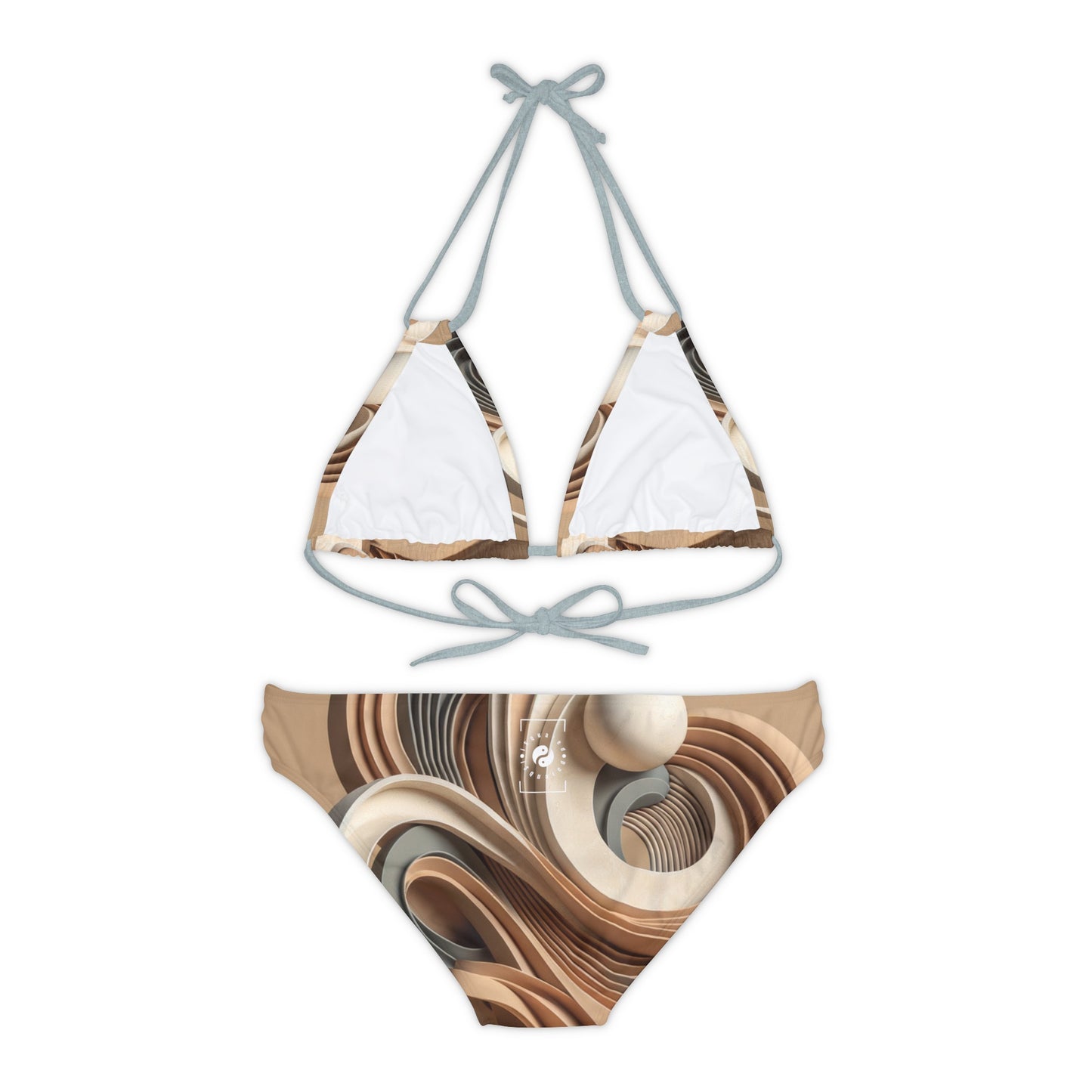 "Hepworth Hues: An Earth Tone Symphony" - Lace-up Bikini Set