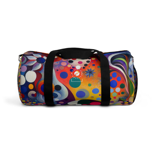 "Polka Petals in Yogic Surrealism: An Artistic Salute to Kusama and Kahlo" - Duffle Bag