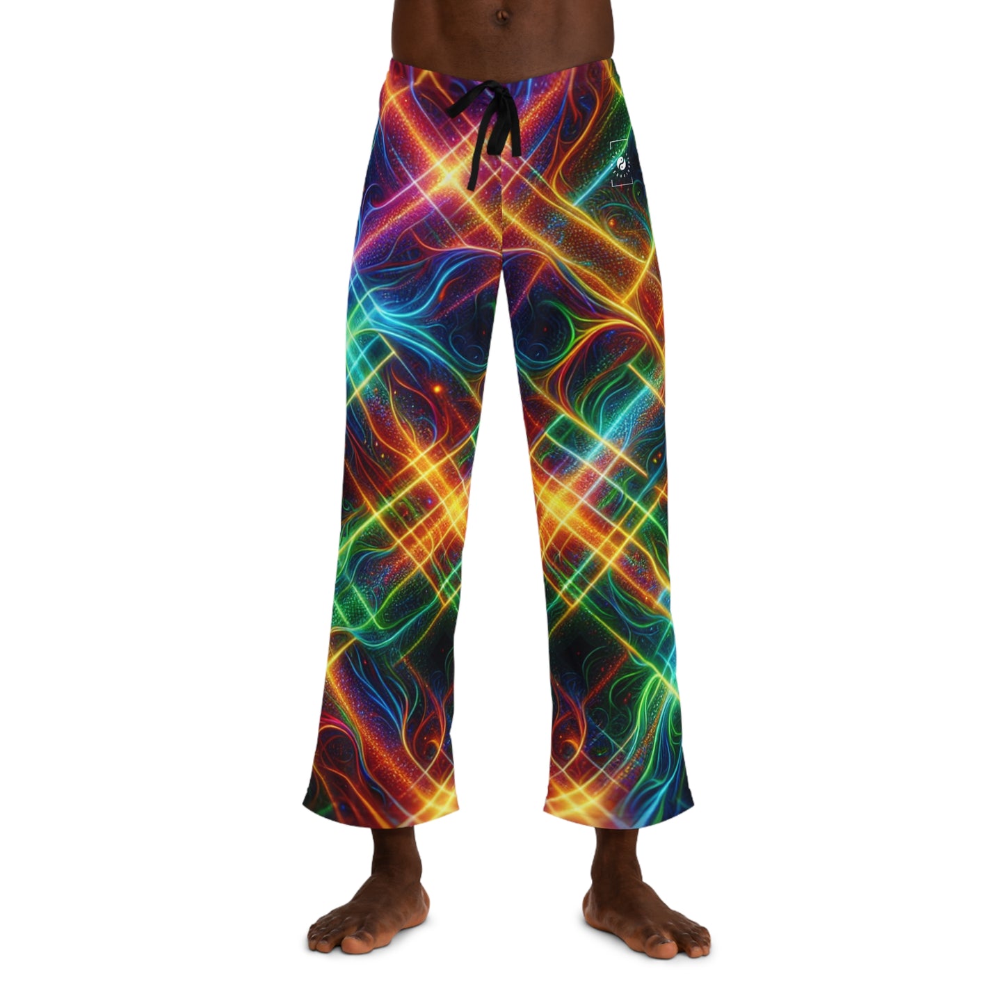 "Neon Plaid Luminosity Matrix" - men's Lounge Pants