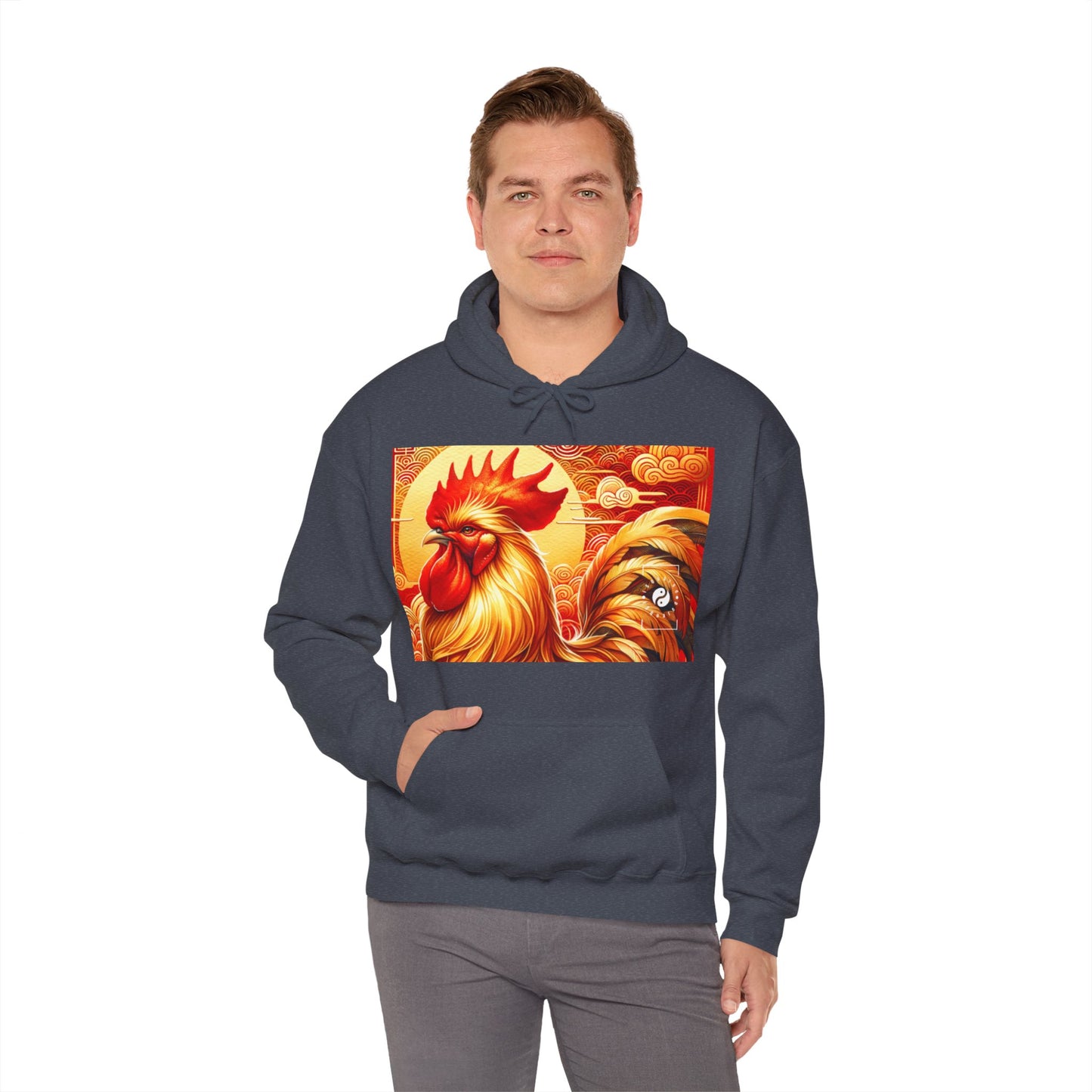 "Crimson Dawn: The Golden Rooster's Rebirth" - Hoodie