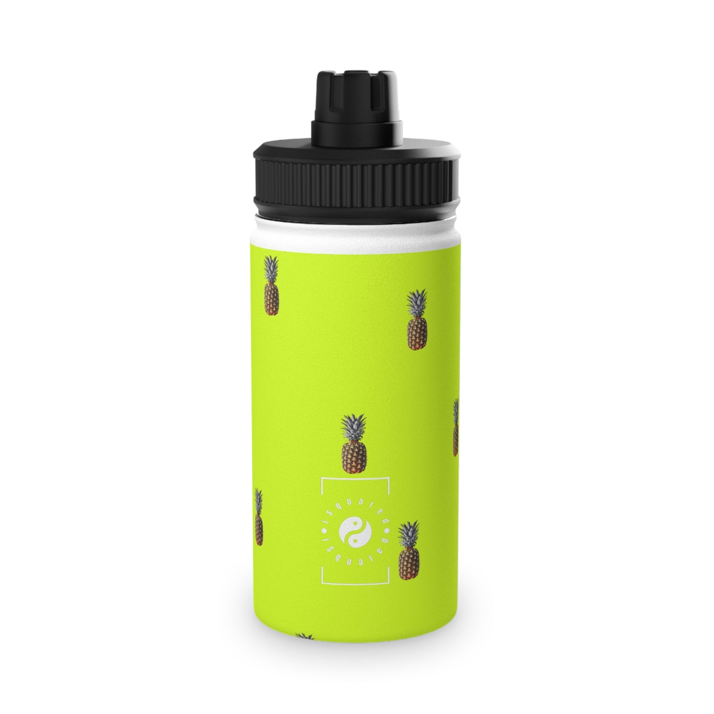 #D7FF11 Sharp Yellow + Pineapple - Sports Water Bottle