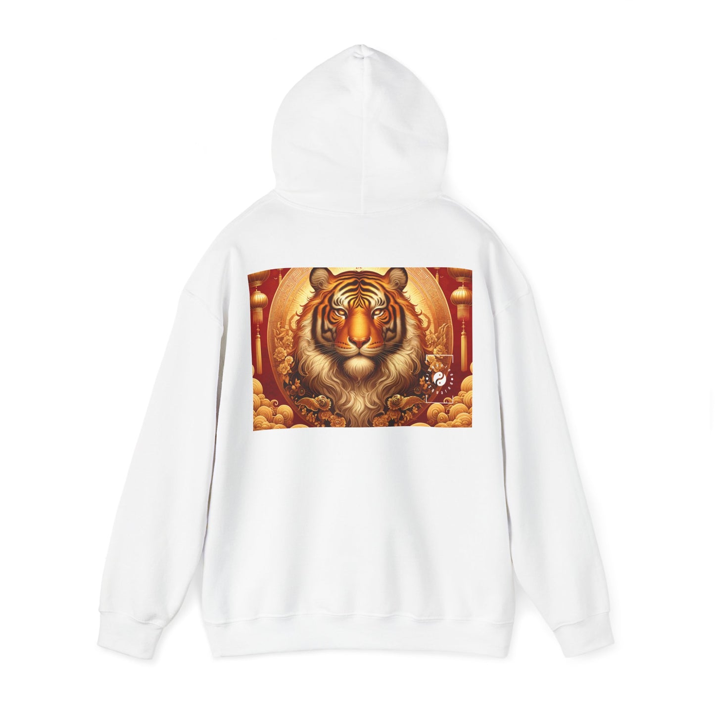 "Majesté dorée : Ascension du Tigre Lunaire" - Sweat à capuche 